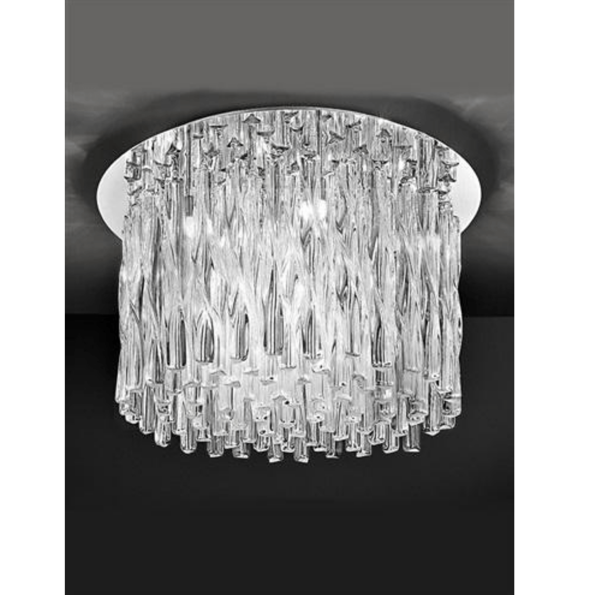 Frozen 12Lt Flush Chandelier - Cusack Lighting