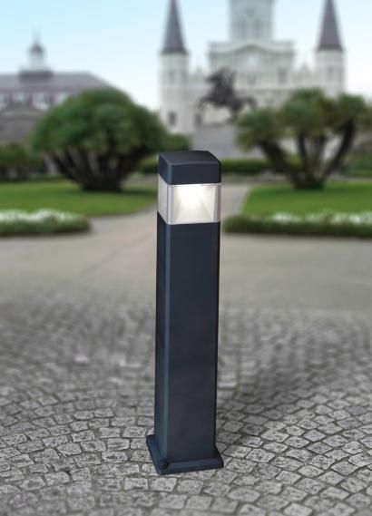 FUMAGALLI Elisa 800mm Grey/Black Clear LED 10W Bollard Post Light Garden Lights