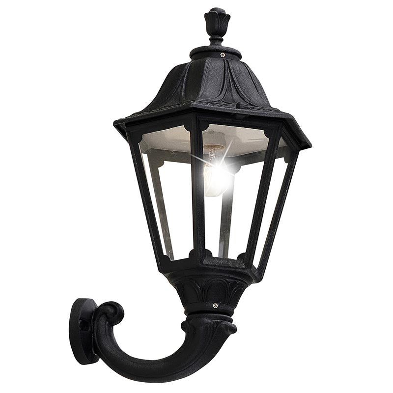 FUMAGALLI Ofir/Noemi Black Clear  E27 Wall Light Garden Lights - Cusack Lighting