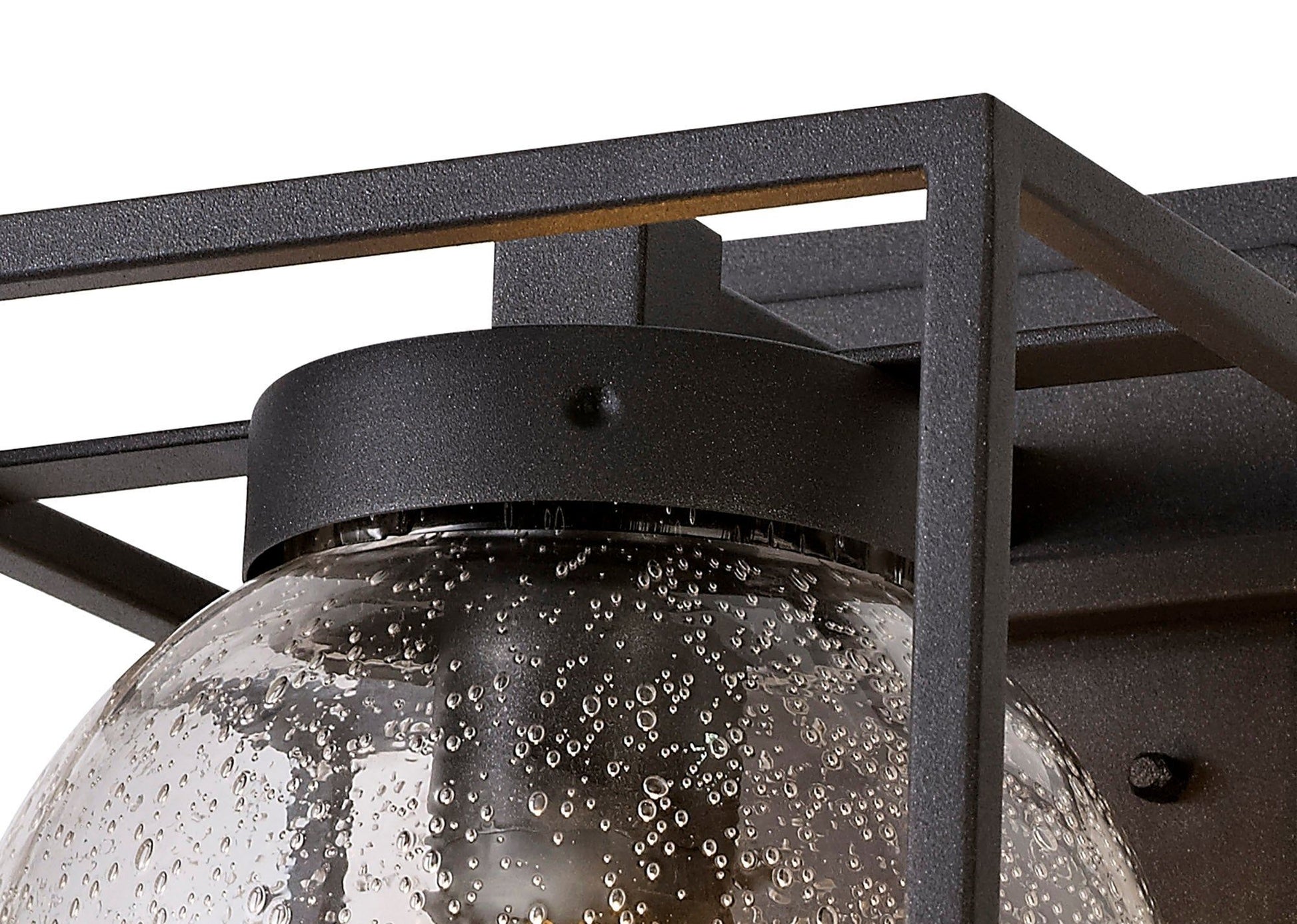 Fusion Down Wall Lamp, 1 x E27, IP54, Anthracite/Clear Seeded Glass, 2yrs Warranty