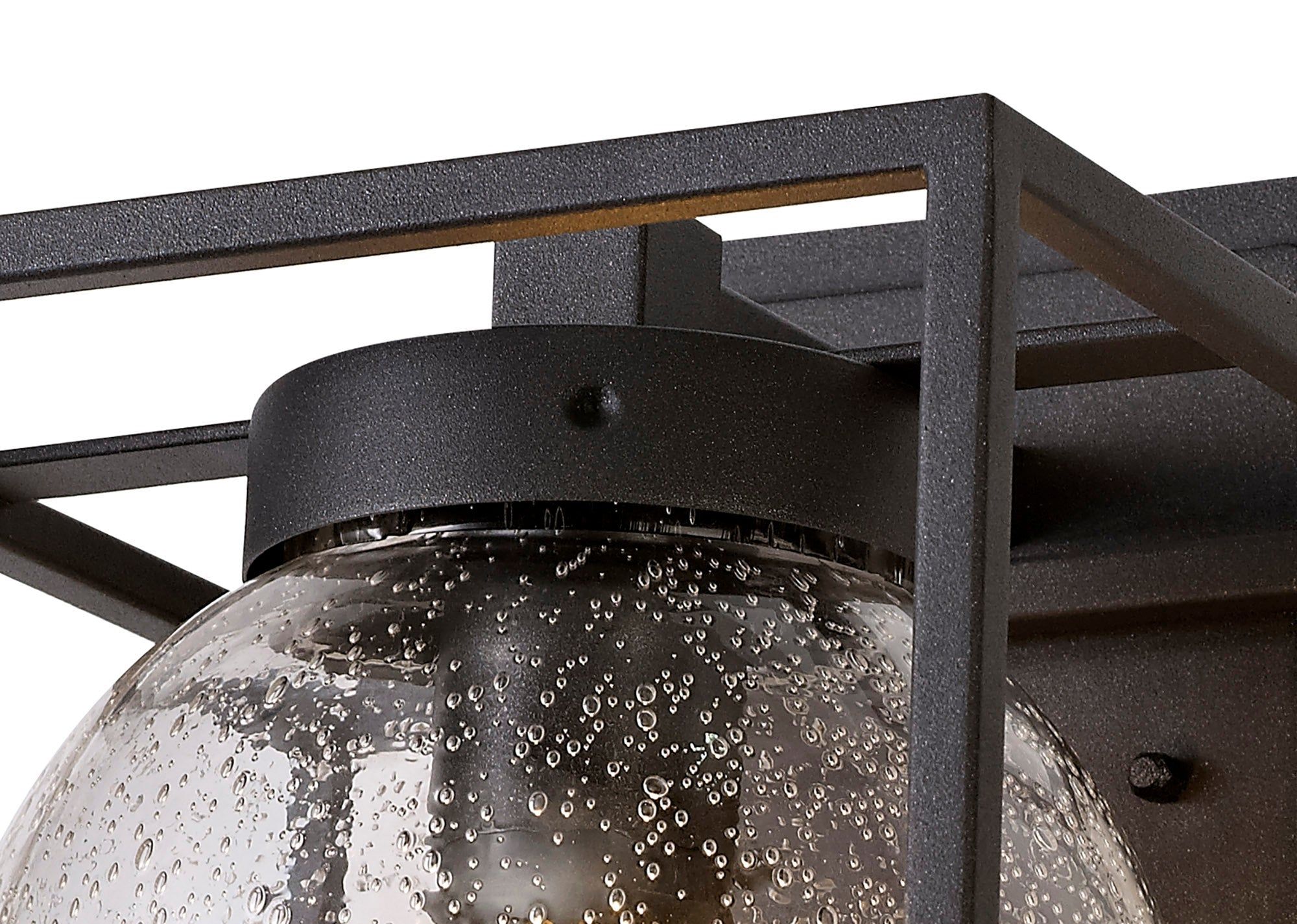 Fusion Down Wall Lamp, 1 x E27, IP54, Anthracite/Clear Seeded Glass, 2yrs Warranty