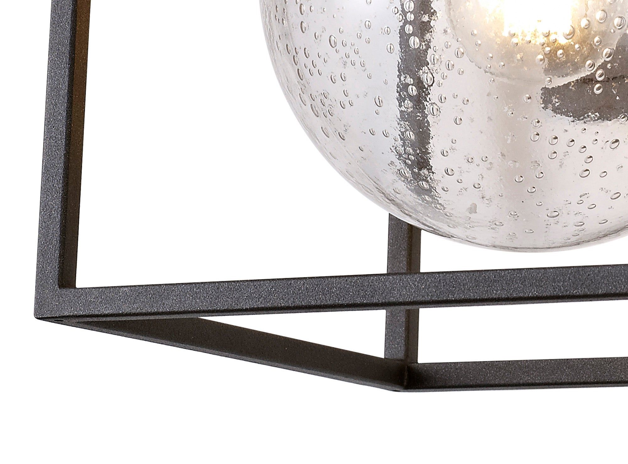 Fusion Down Wall Lamp, 1 x E27, IP54, Anthracite/Clear Seeded Glass, 2yrs Warranty