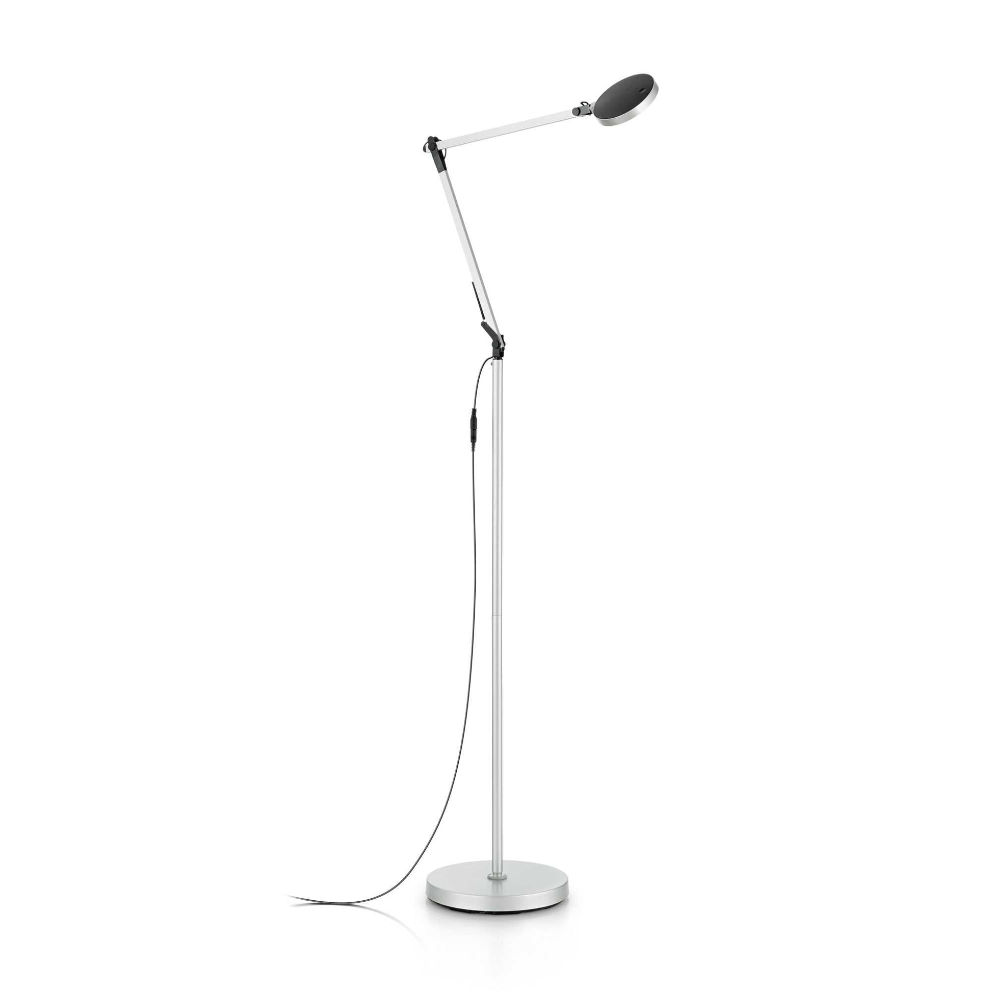 Futura Floor Lamp - Aluminum/White/Black Finish - Cusack Lighting