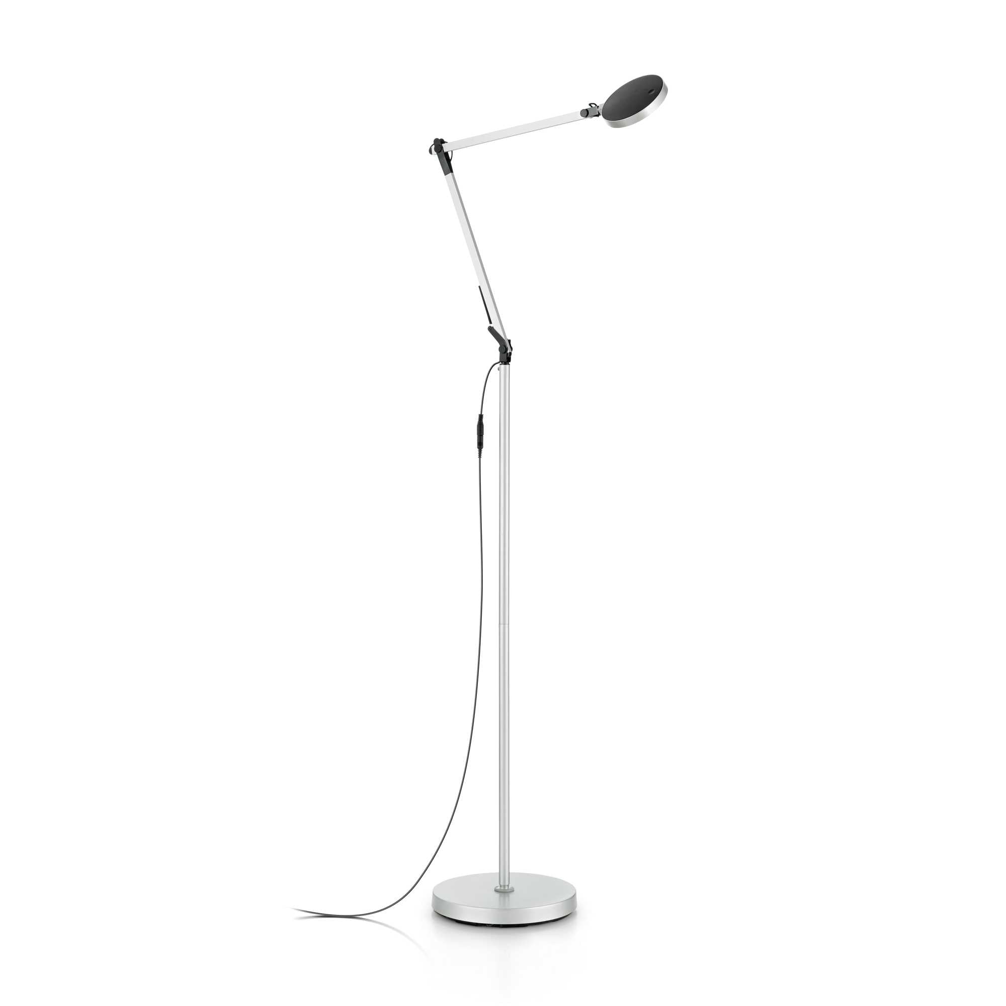 Futura Floor Lamp - Aluminum/White/Black Finish - Cusack Lighting