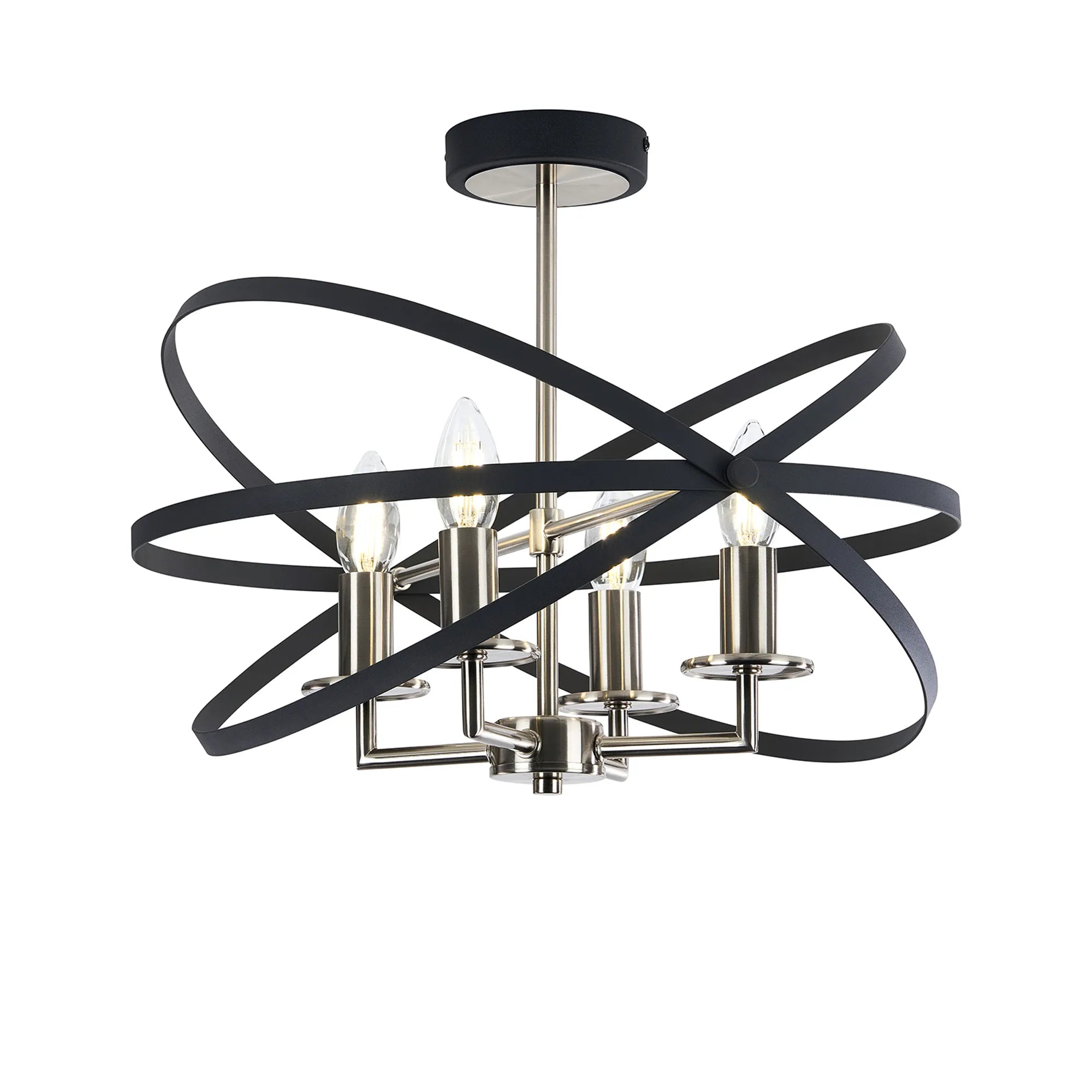 Alley 6cm Adjustable Rings Semi Flush 4 x E14- Gold/Black & Satin Nickel/Anthracite  Finishes