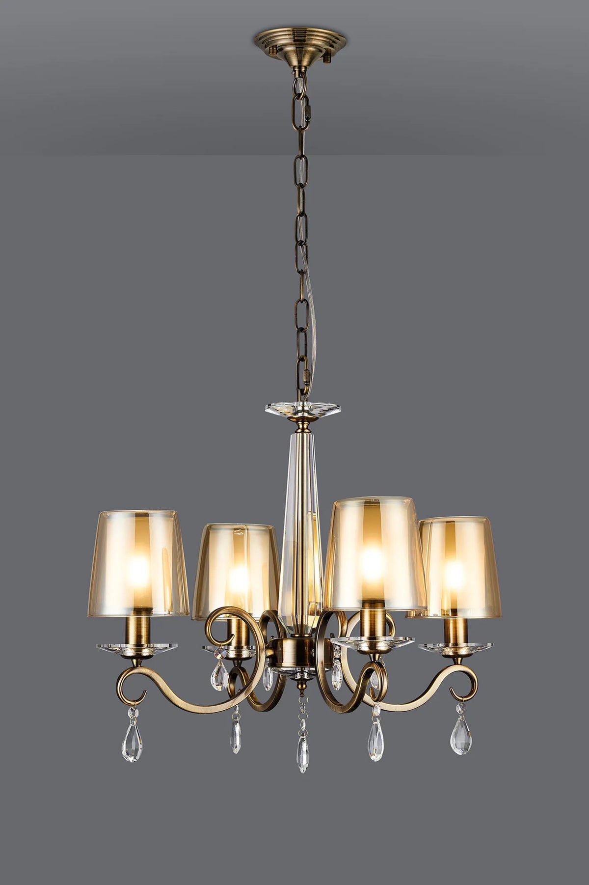 Gracey 4/6/8Lt Chandelier- Various Finishes with Glass Shades