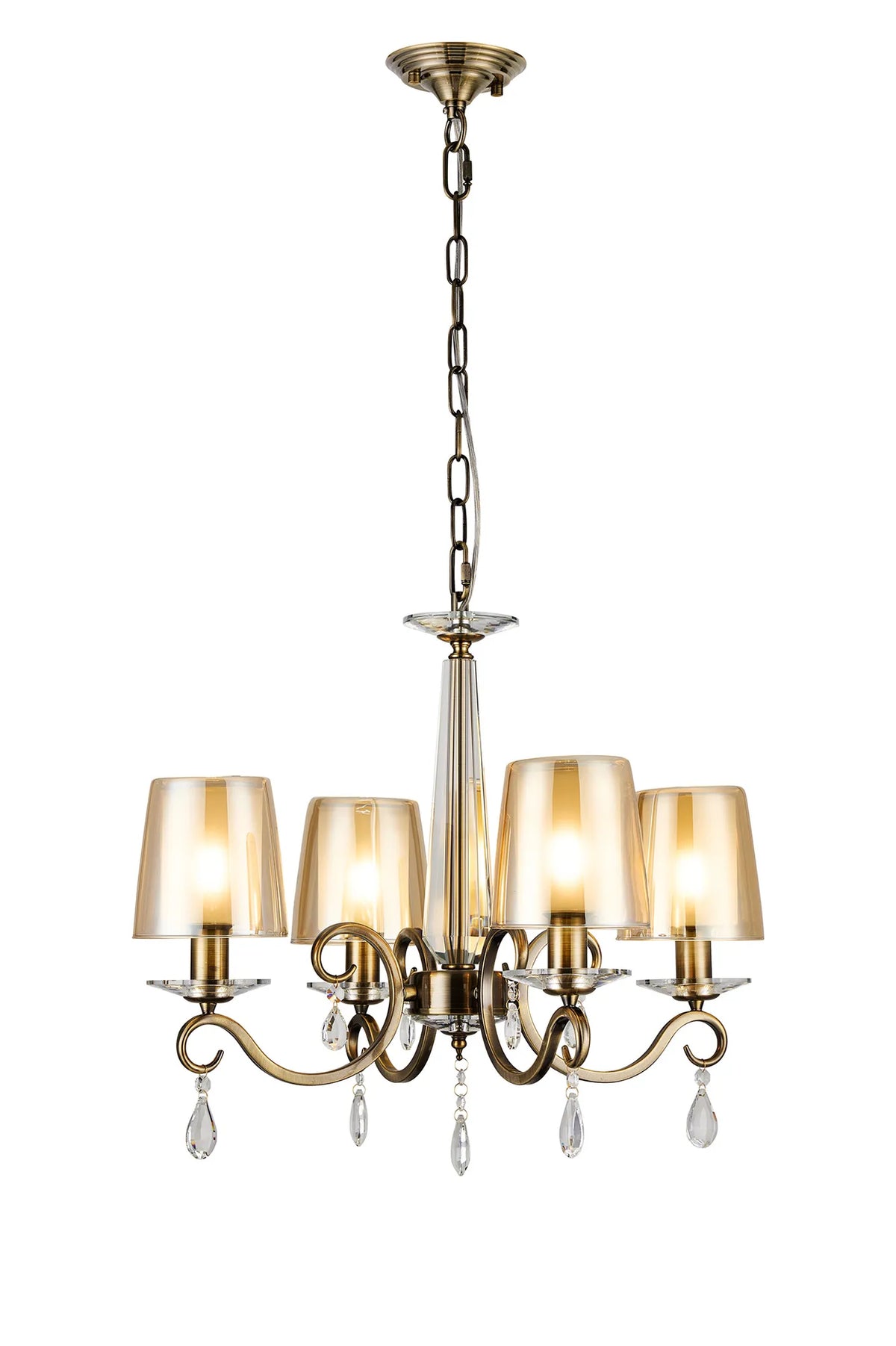 Gracey 4/6/8Lt Chandelier- Various Finishes with Glass Shades