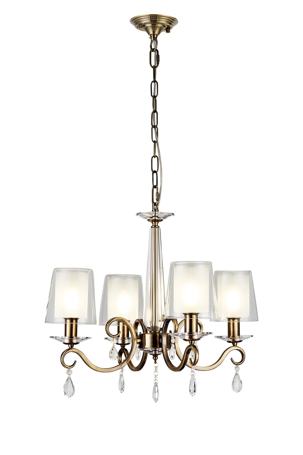 Gracey 4/6/8Lt Chandelier- Various Finishes with Glass Shades