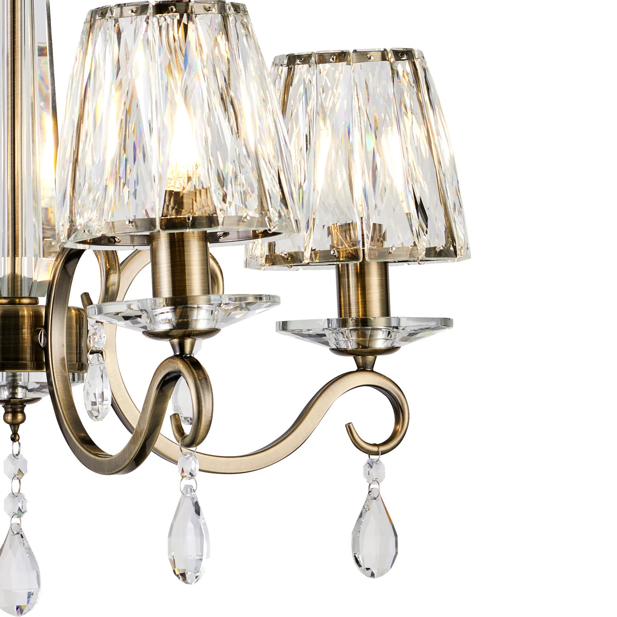 Gracey 4/6/8Lt Crystal Chandeliers- Various Finishes w Crystal Shades