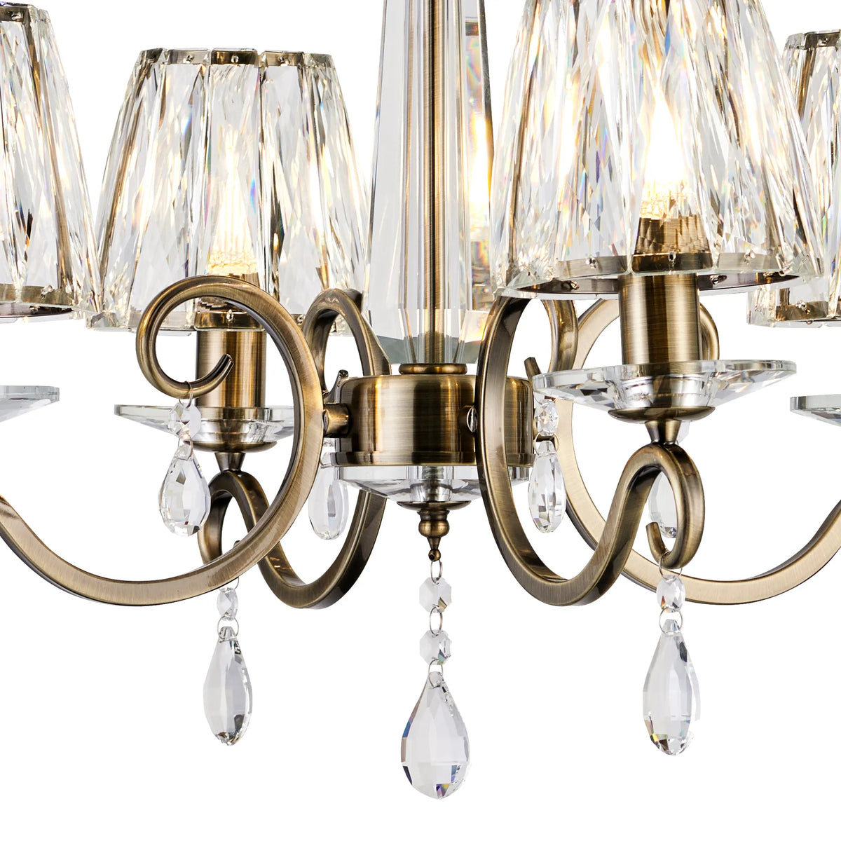 Gracey 4/6/8Lt Crystal Chandeliers- Various Finishes w Crystal Shades