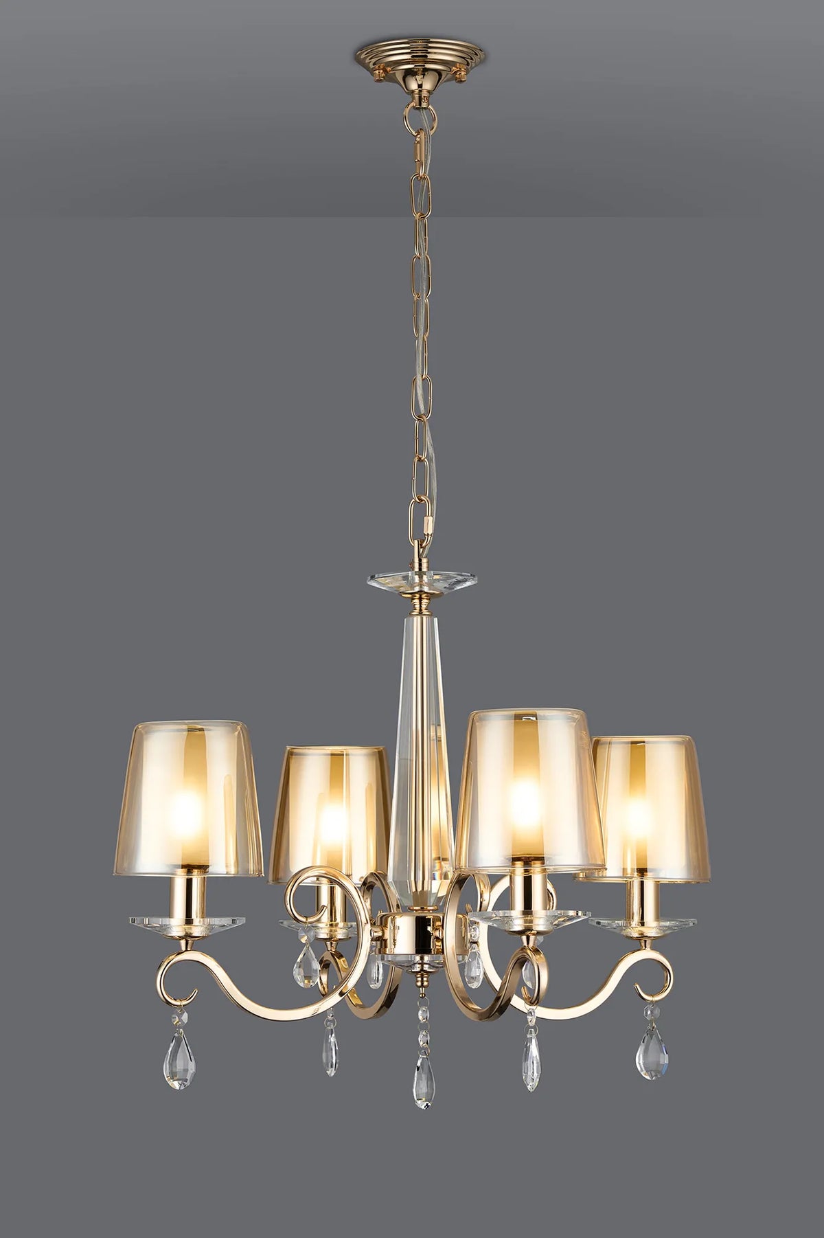 Gracey 4/6/8Lt Chandelier- Various Finishes with Glass Shades