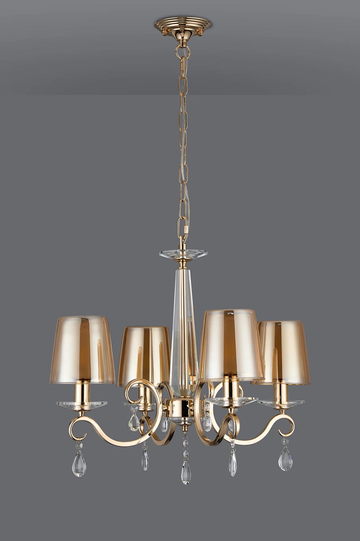 Gracey 4/6/8Lt Chandelier- Various Finishes with Glass Shades