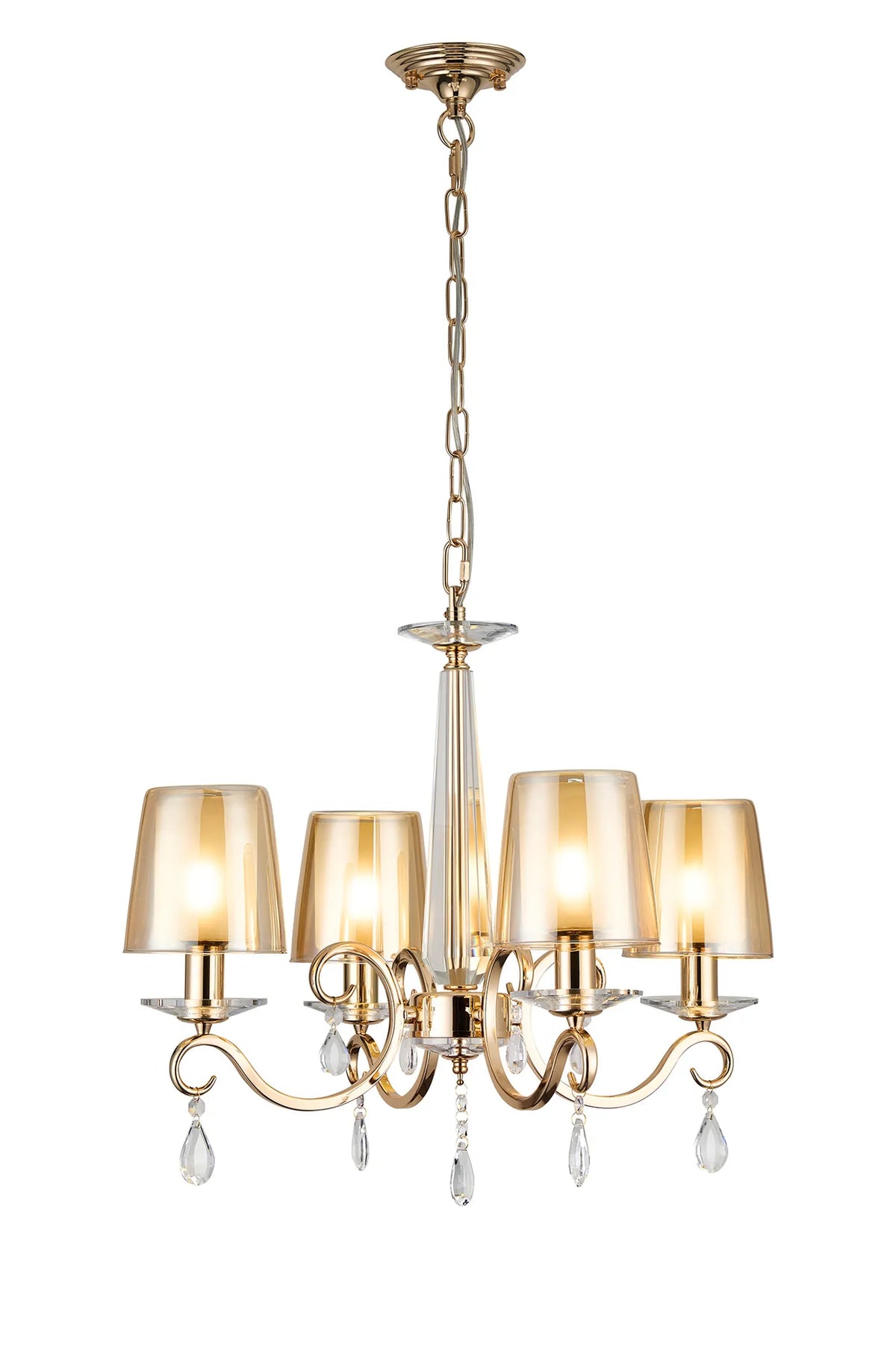 Gracey 4/6/8Lt Chandelier- Various Finishes with Glass Shades