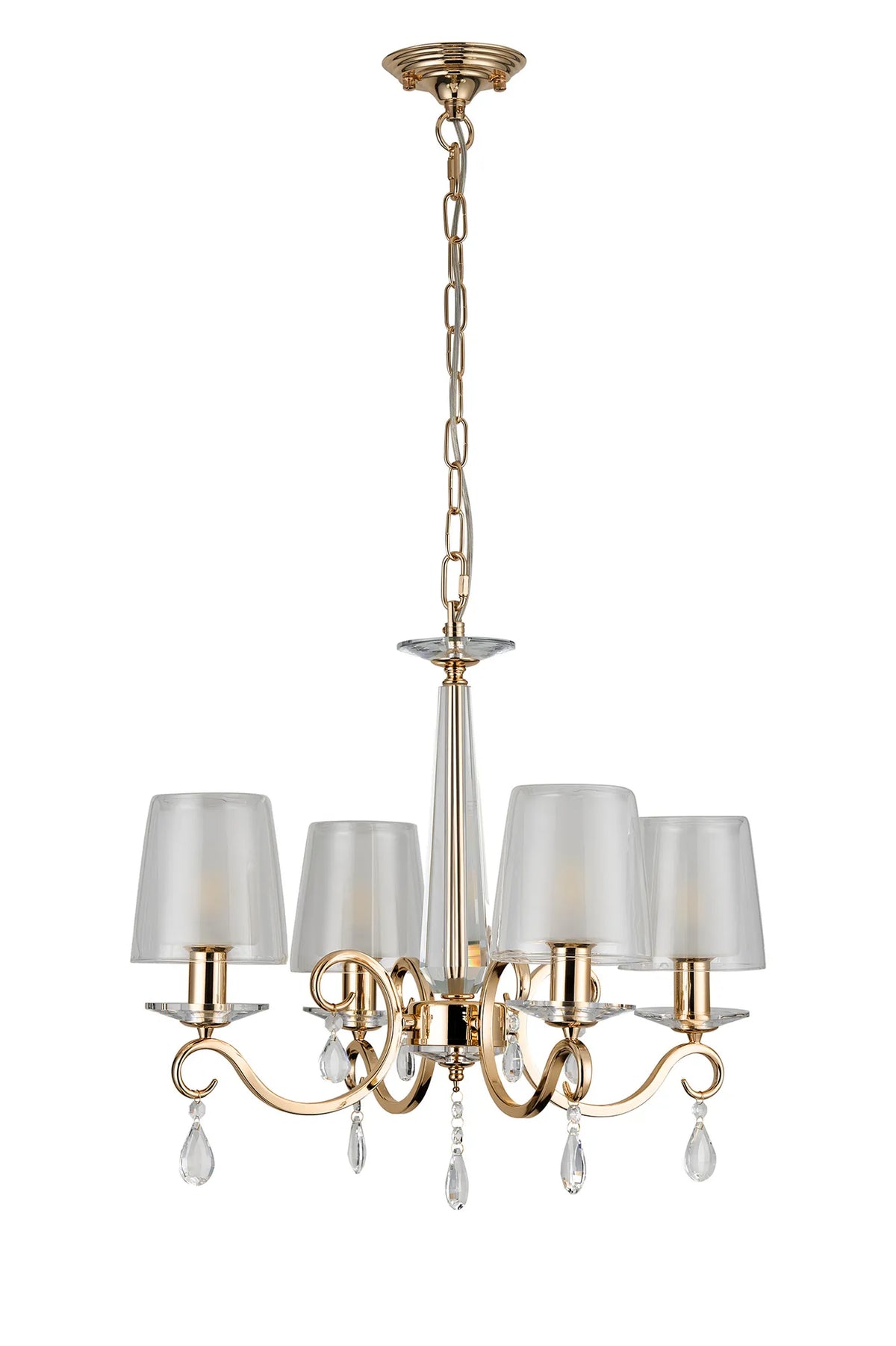 Gracey 4/6/8Lt Chandelier- Various Finishes with Glass Shades