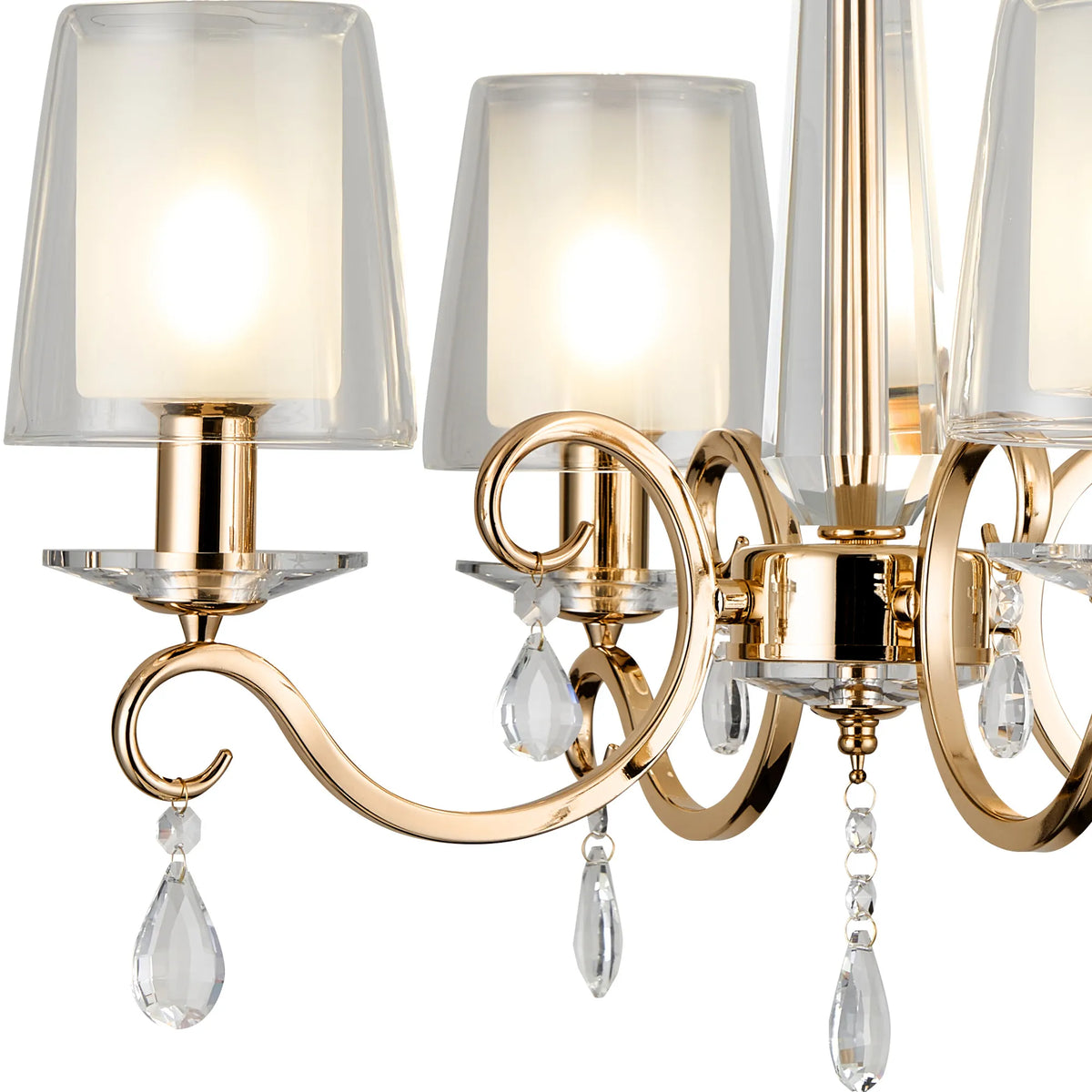 Gracey 4/6/8Lt Chandelier- Various Finishes with Glass Shades
