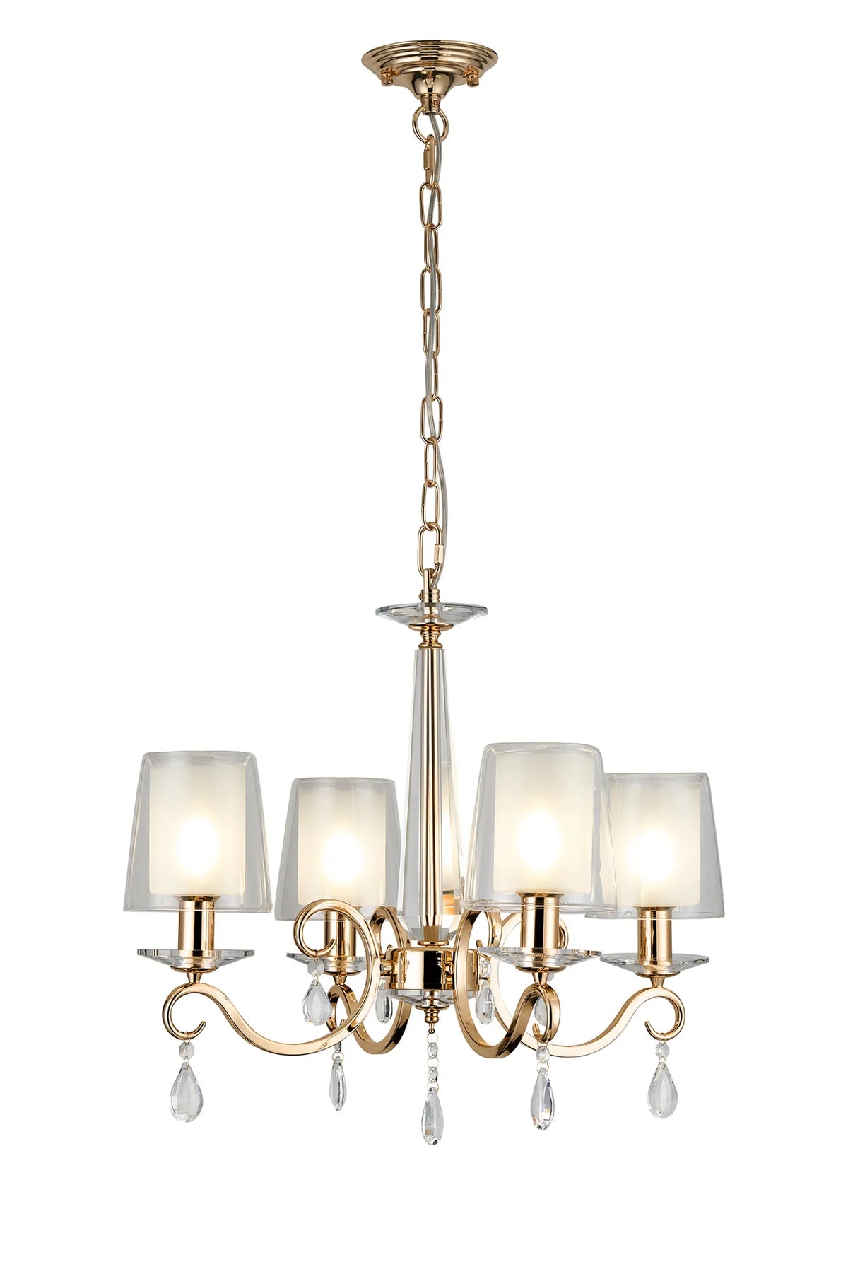 Gracey 4/6/8Lt Chandelier- Various Finishes with Glass Shades