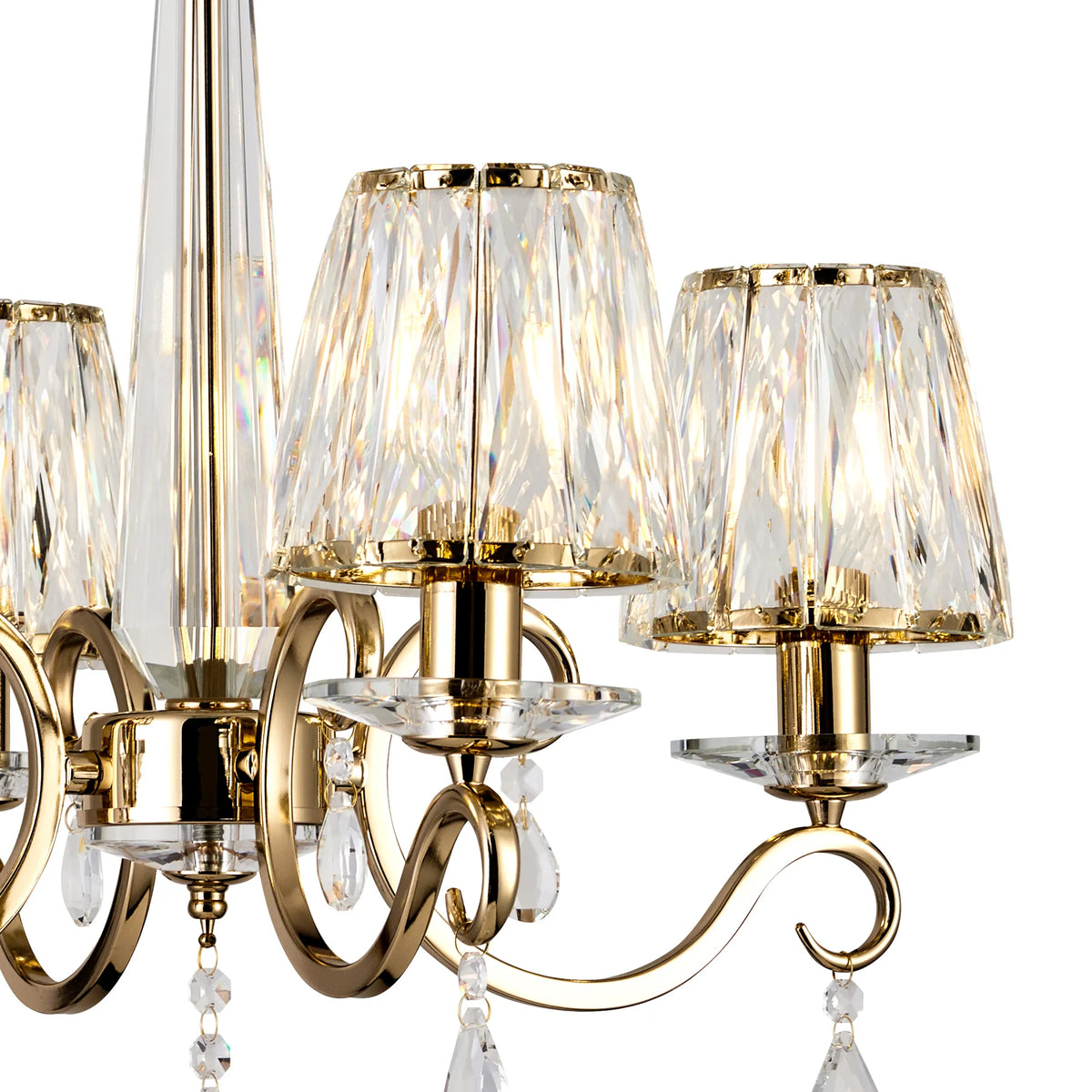Gracey 4/6/8Lt Crystal Chandeliers- Various Finishes w Crystal Shades