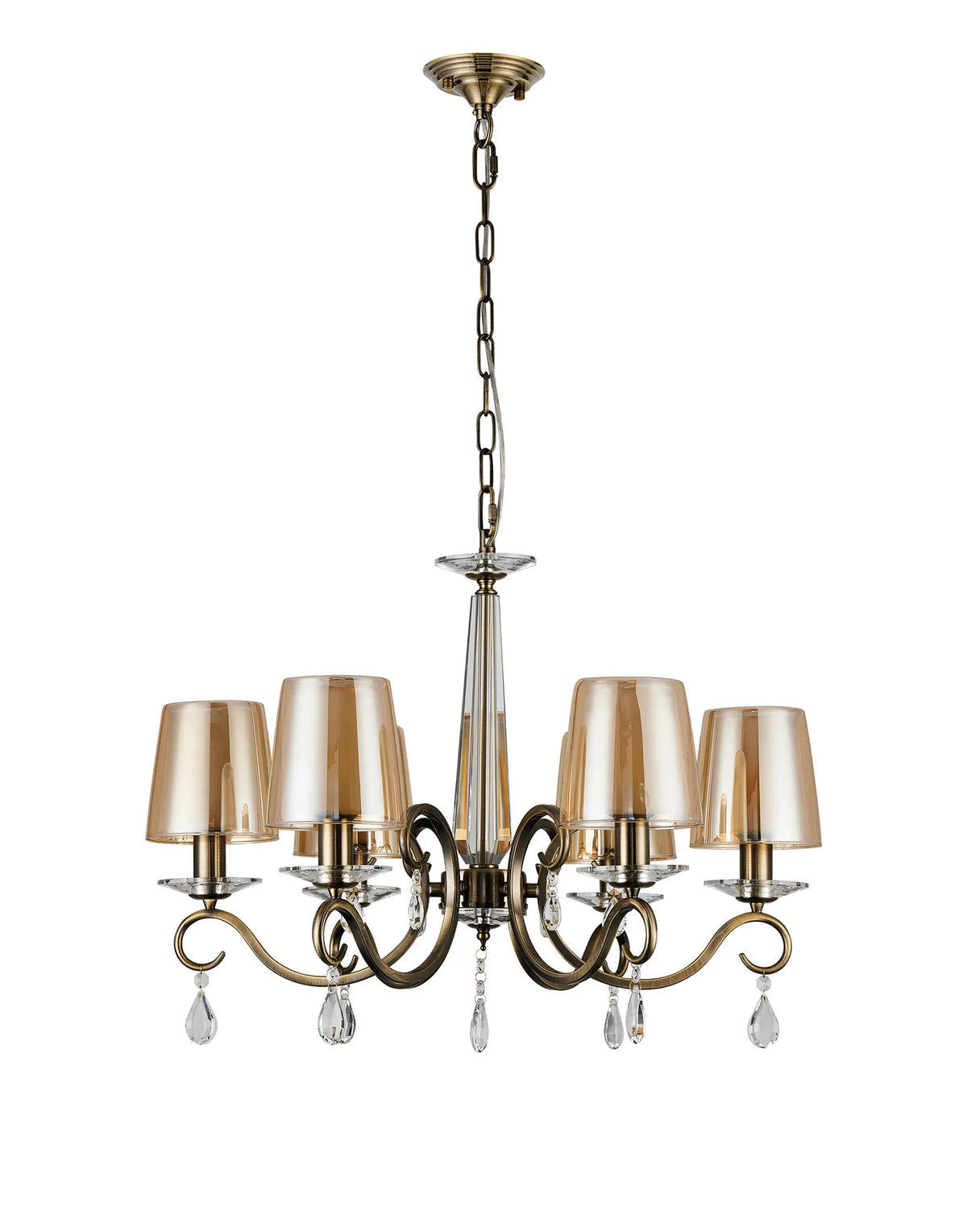 Gracey 4/6/8Lt Chandelier- Various Finishes with Glass Shades
