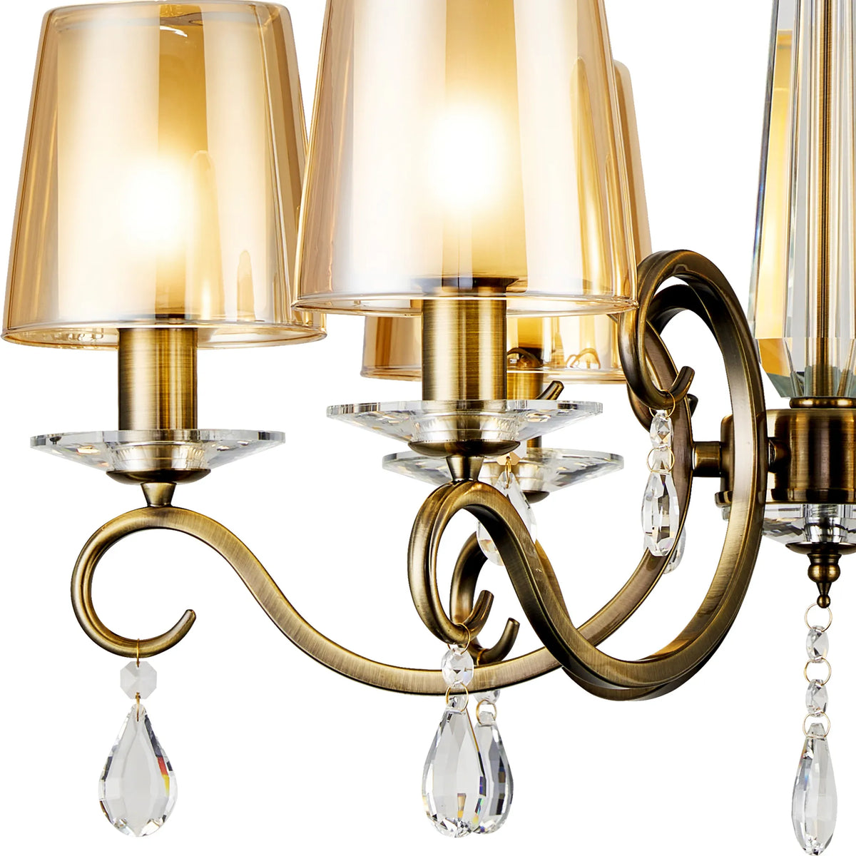 Gracey 4/6/8Lt Chandelier- Various Finishes with Glass Shades