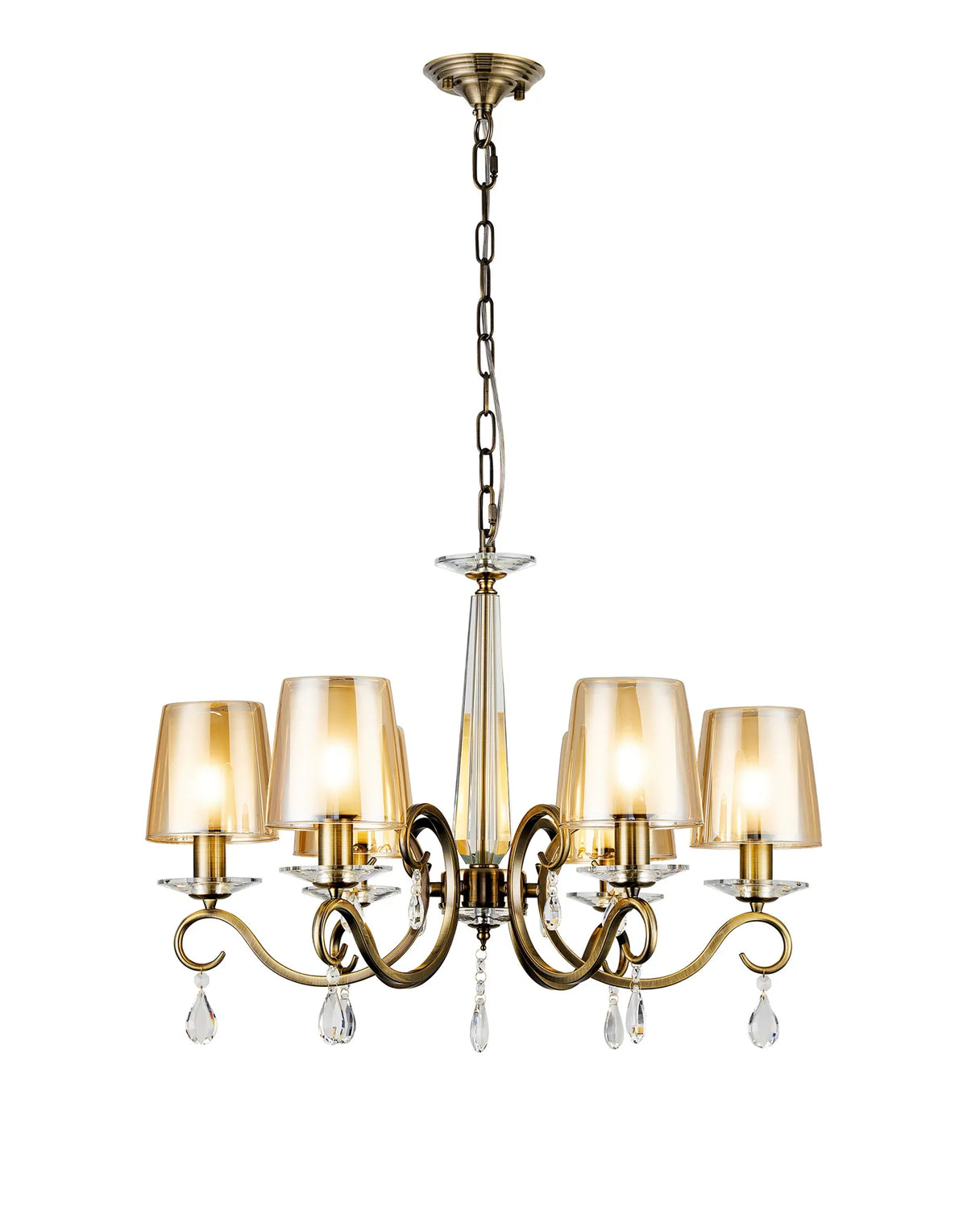 Gracey 4/6/8Lt Chandelier- Various Finishes with Glass Shades
