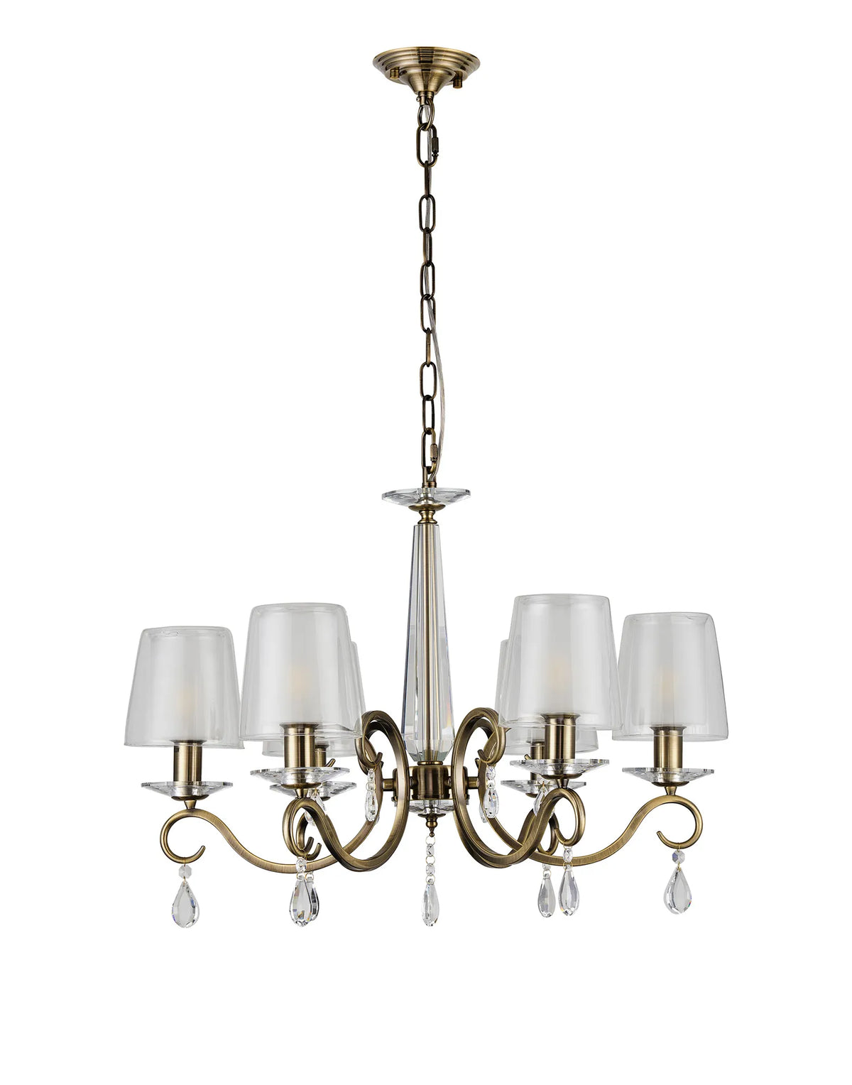 Gracey 4/6/8Lt Chandelier- Various Finishes with Glass Shades