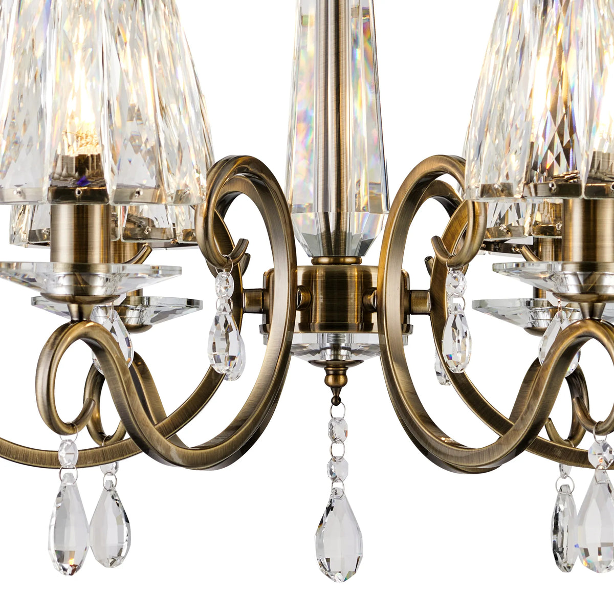 Gracey 4/6/8Lt Crystal Chandeliers- Various Finishes w Crystal Shades