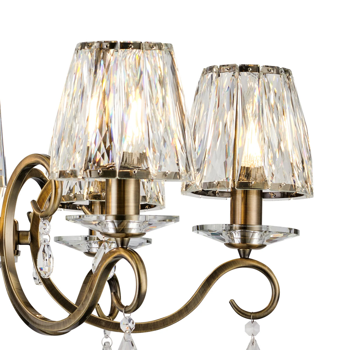 Gracey 4/6/8Lt Crystal Chandeliers- Various Finishes w Crystal Shades