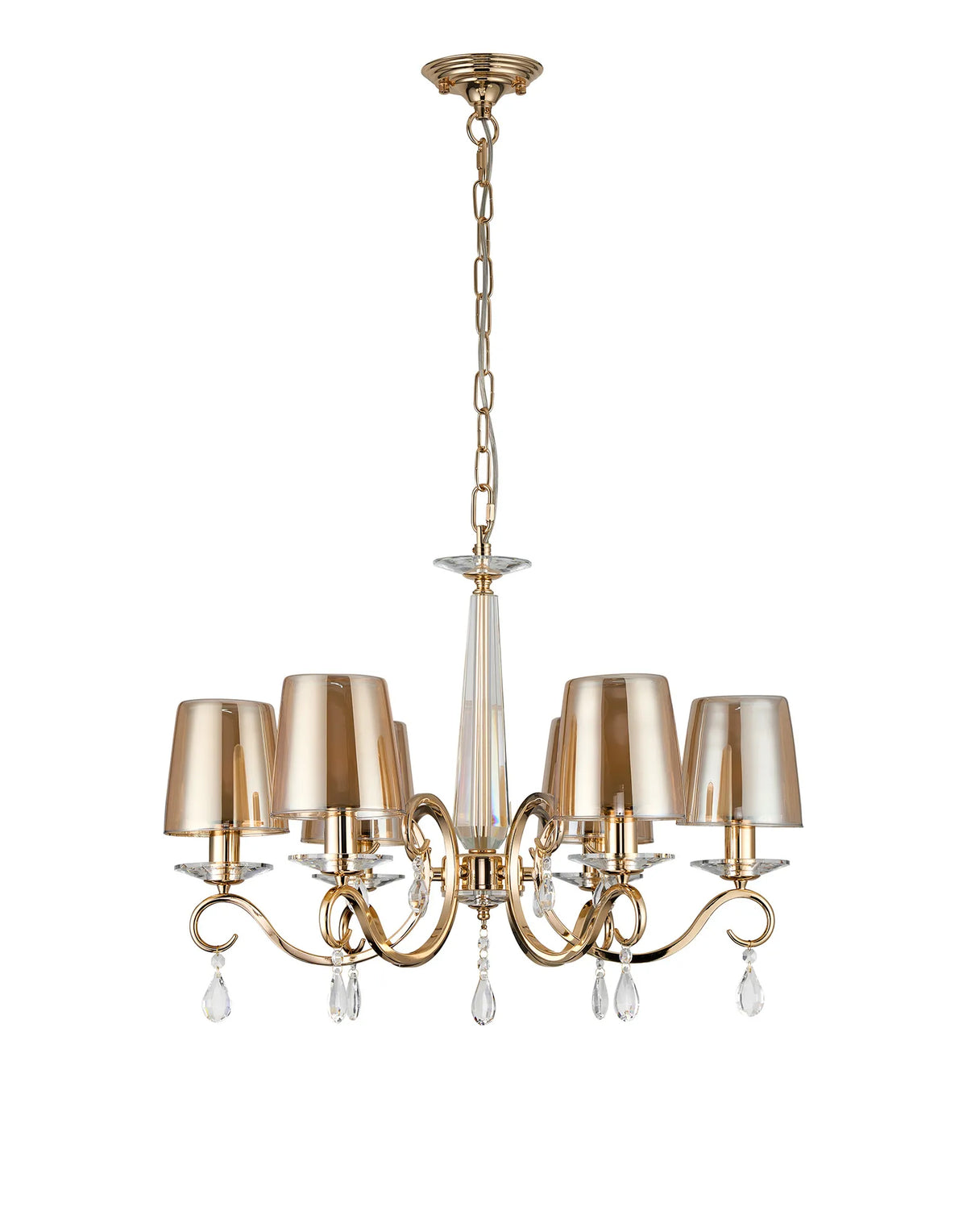 Gracey 4/6/8Lt Chandelier- Various Finishes with Glass Shades