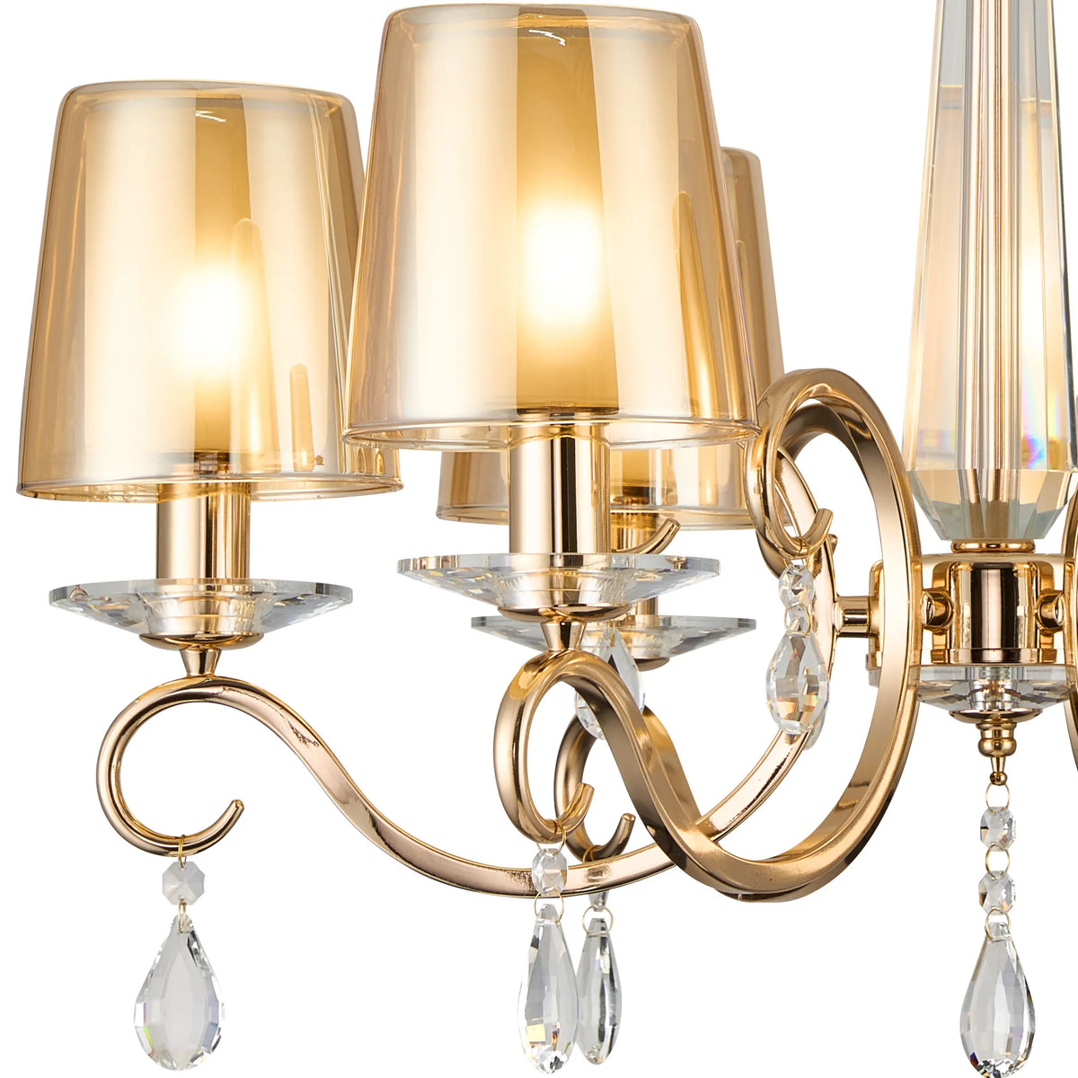 Gracey 4/6/8Lt Chandelier- Various Finishes with Glass Shades