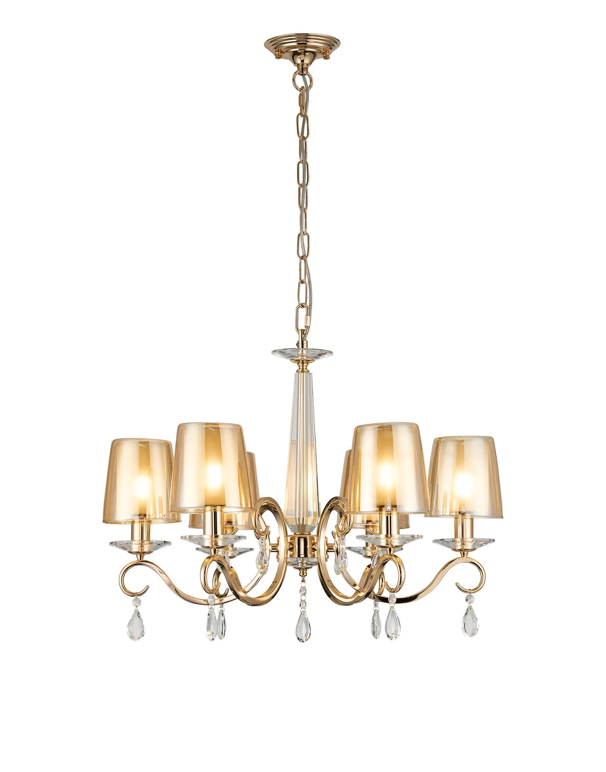 Gracey 4/6/8Lt Chandelier- Various Finishes with Glass Shades