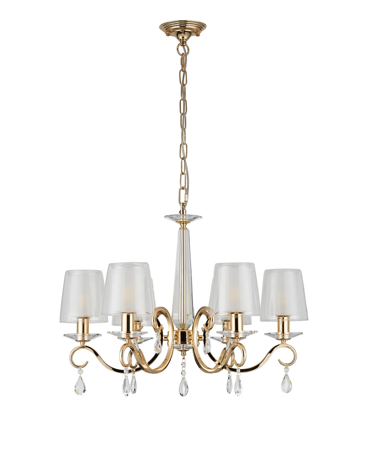 Gracey 4/6/8Lt Chandelier- Various Finishes with Glass Shades