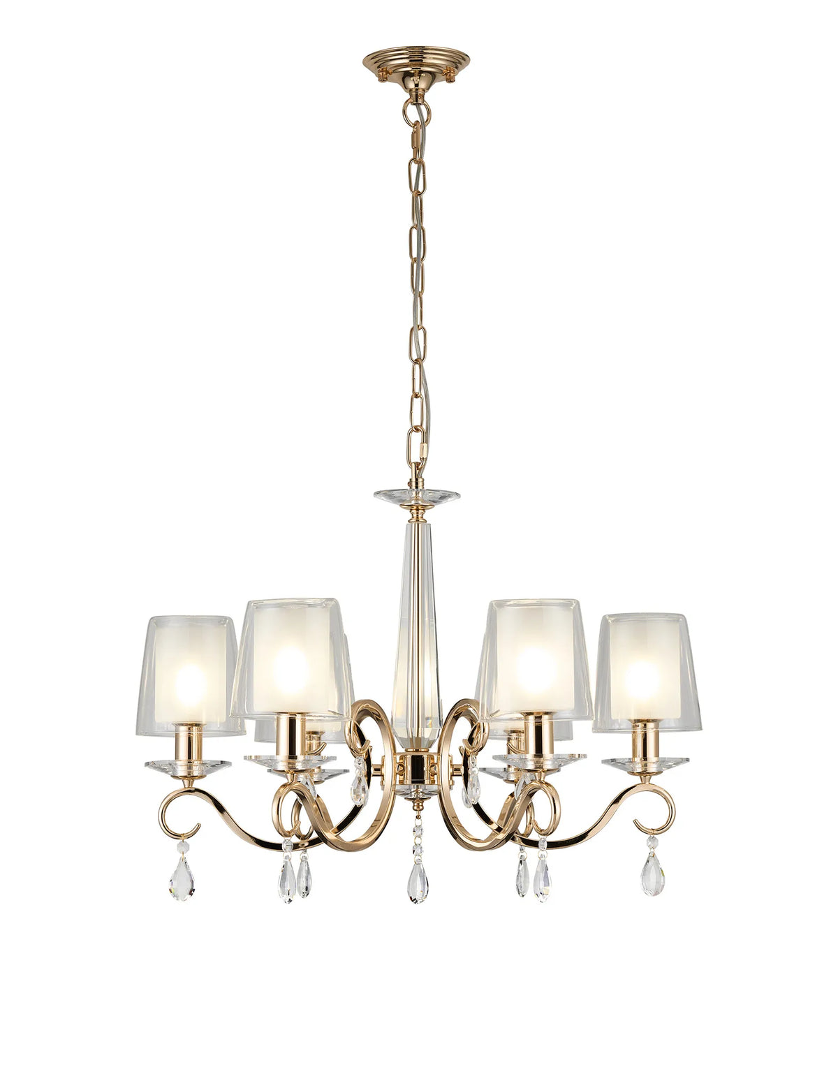 Gracey 4/6/8Lt Chandelier- Various Finishes with Glass Shades