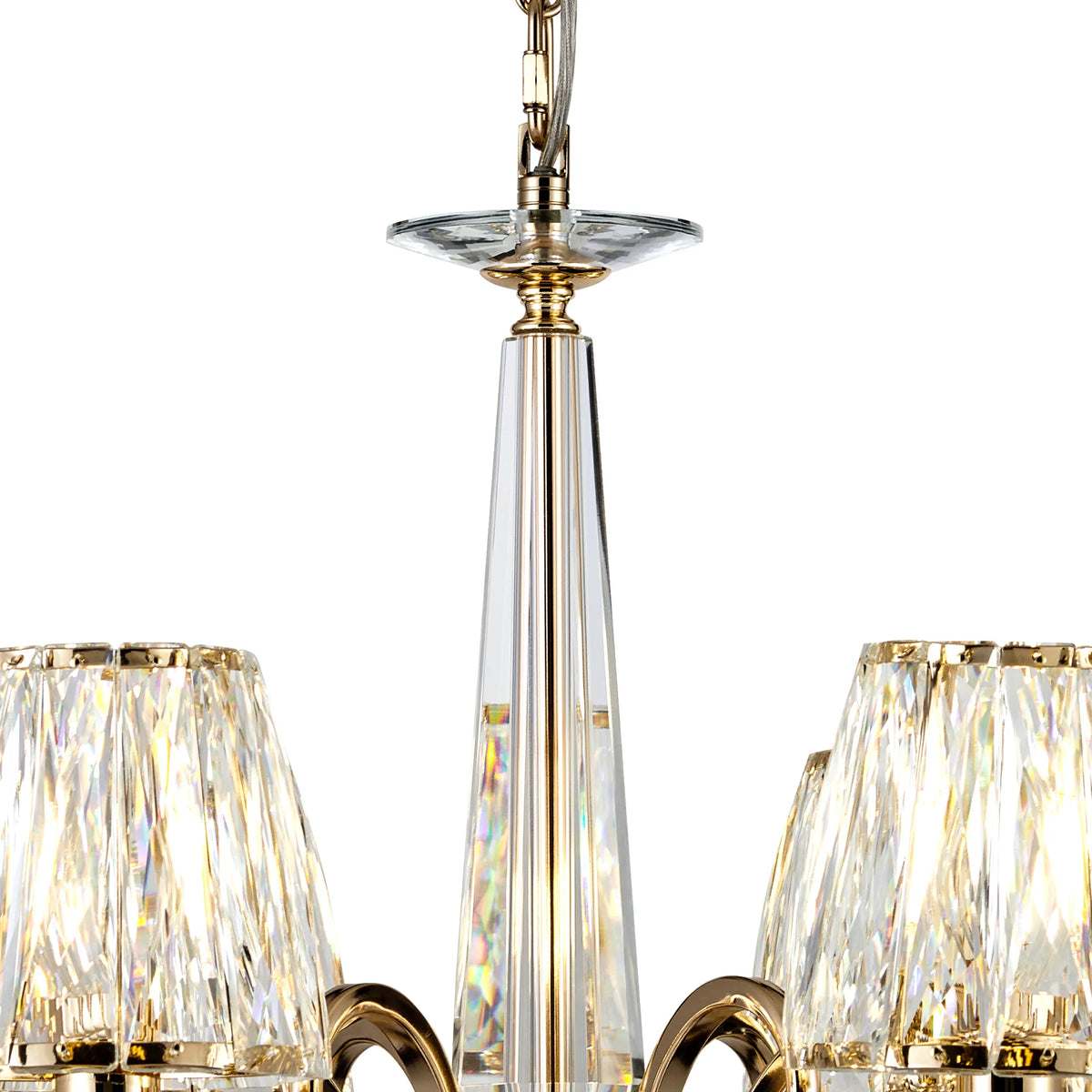 Gracey 4/6/8Lt Crystal Chandeliers- Various Finishes w Crystal Shades