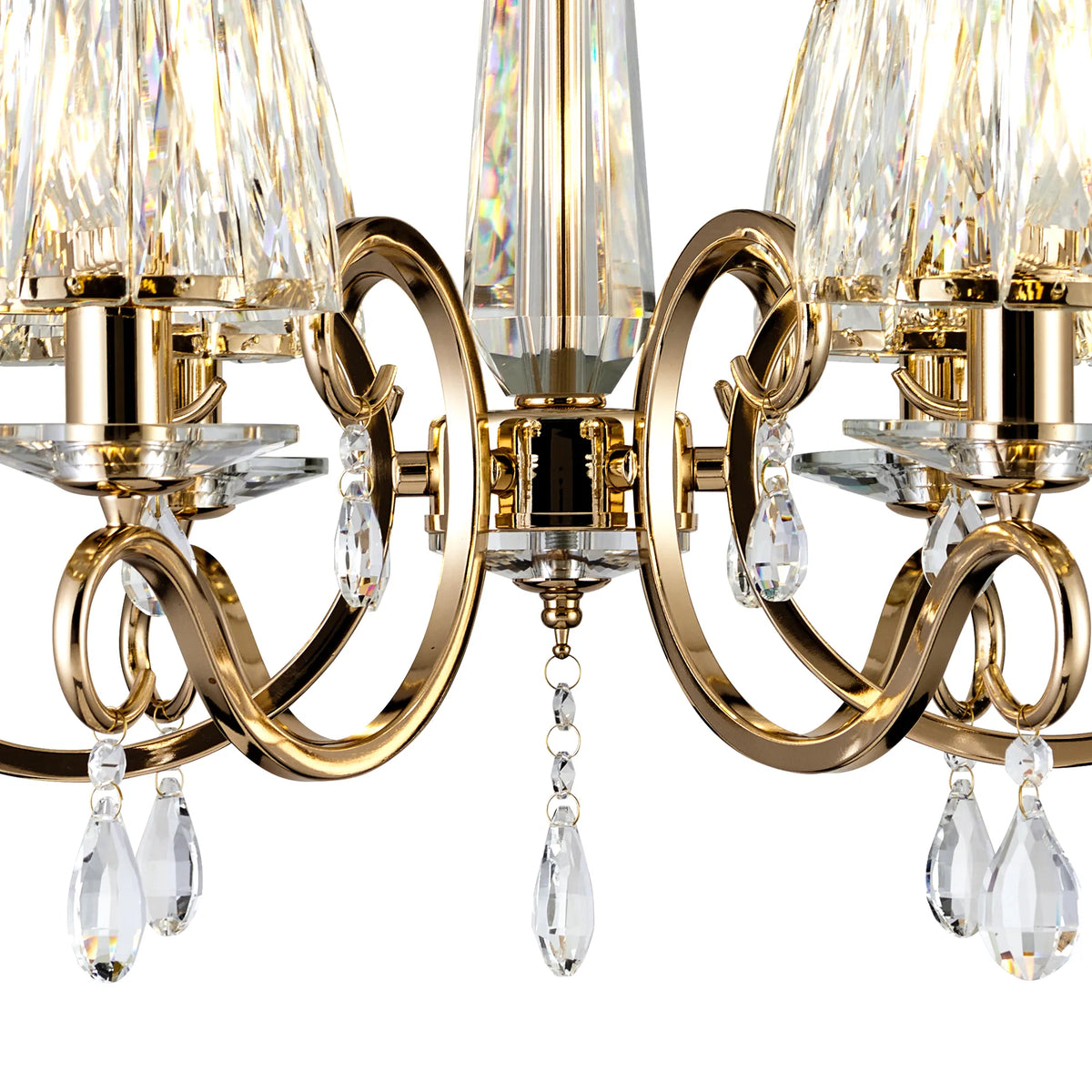 Gracey 4/6/8Lt Crystal Chandeliers- Various Finishes w Crystal Shades