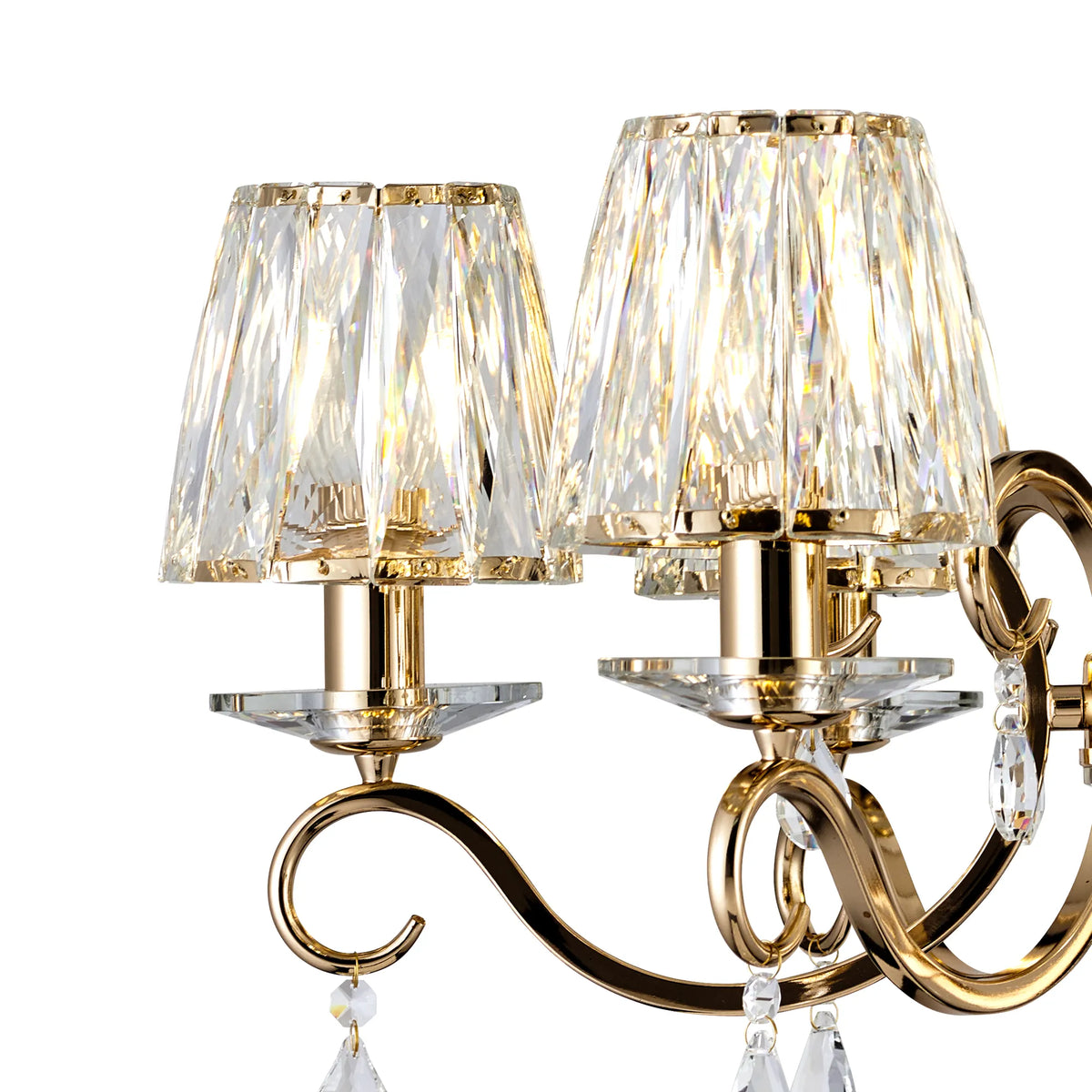 Gracey 4/6/8Lt Crystal Chandeliers- Various Finishes w Crystal Shades