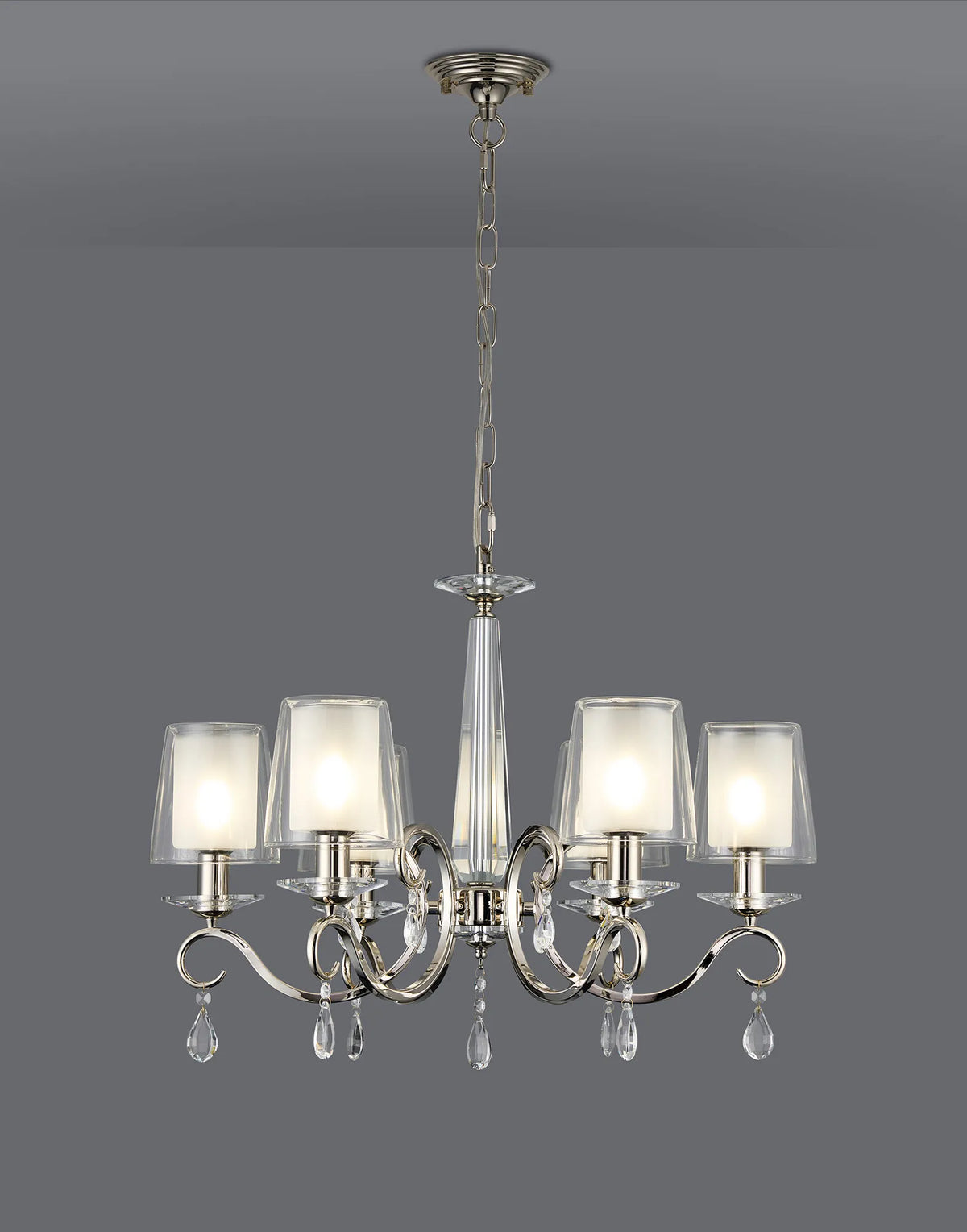 Gracey 4/6/8Lt Chandelier- Various Finishes with Glass Shades