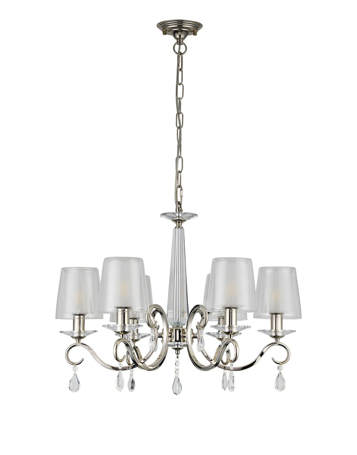 Gracey 4/6/8Lt Chandelier- Various Finishes with Glass Shades