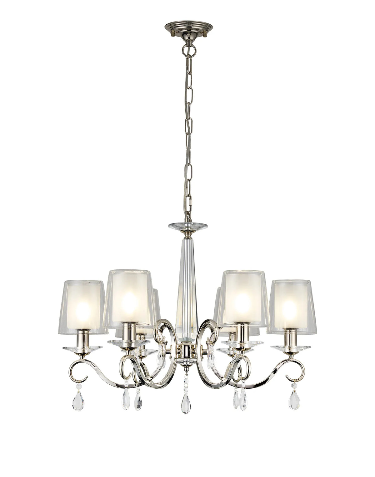 Gracey 4/6/8Lt Chandelier- Various Finishes with Glass Shades