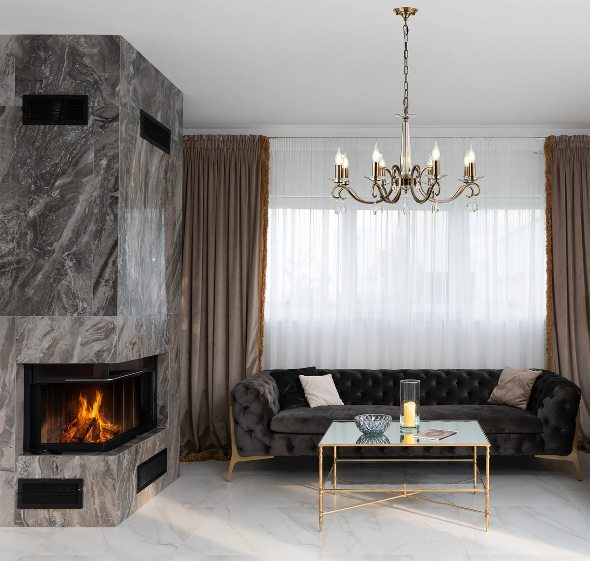 Gracey 4/6/8Lt Chandelier- Various Finishes