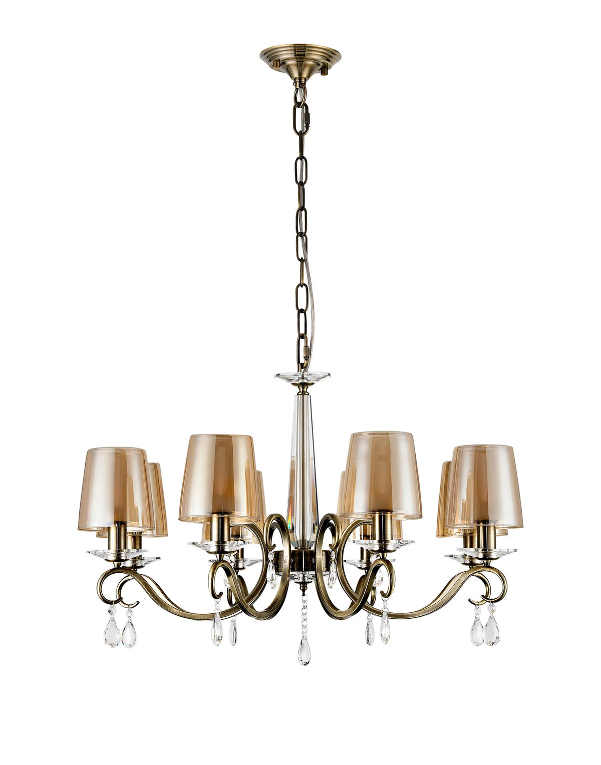 Gracey 4/6/8Lt Chandelier- Various Finishes with Glass Shades