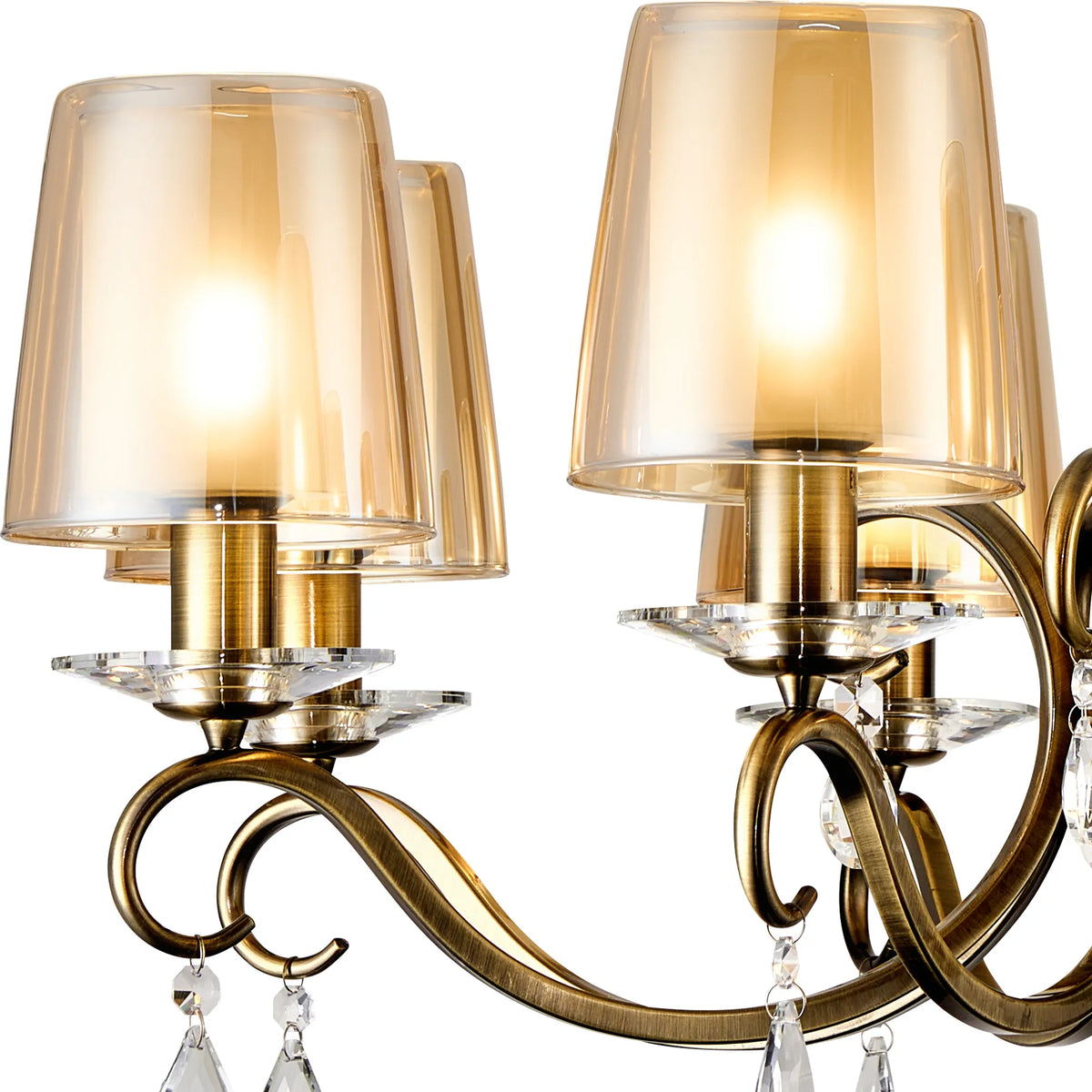 Gracey 4/6/8Lt Chandelier- Various Finishes with Glass Shades
