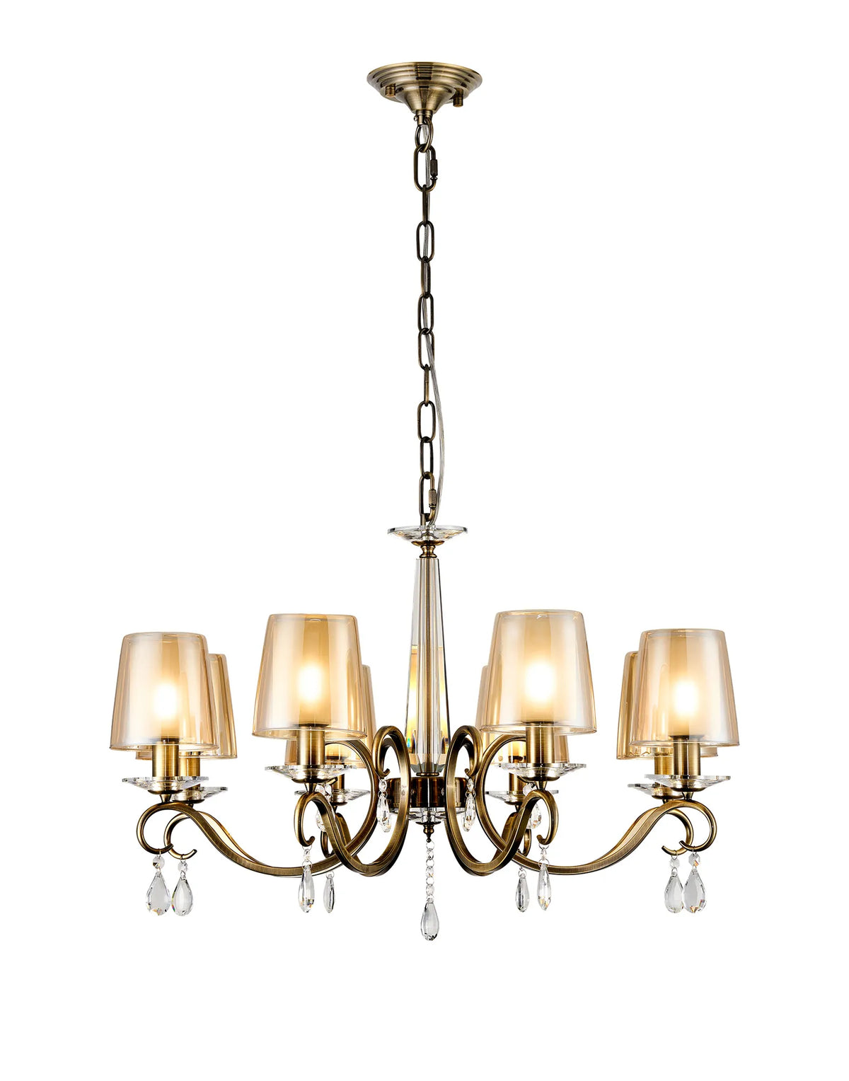 Gracey 4/6/8Lt Chandelier- Various Finishes with Glass Shades