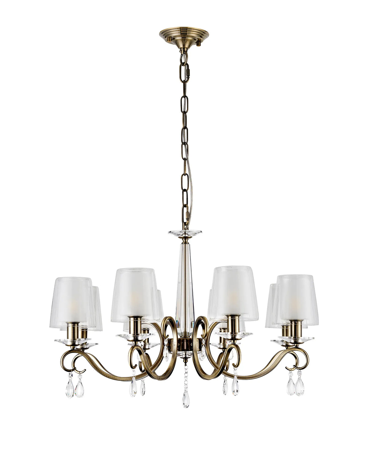 Gracey 4/6/8Lt Chandelier- Various Finishes with Glass Shades