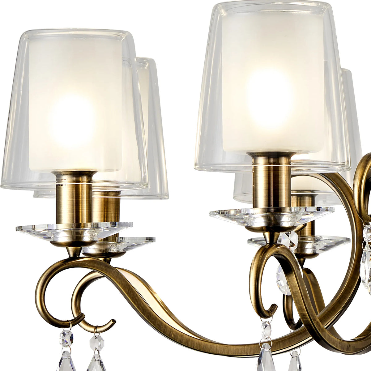 Gracey 4/6/8Lt Chandelier- Various Finishes with Glass Shades
