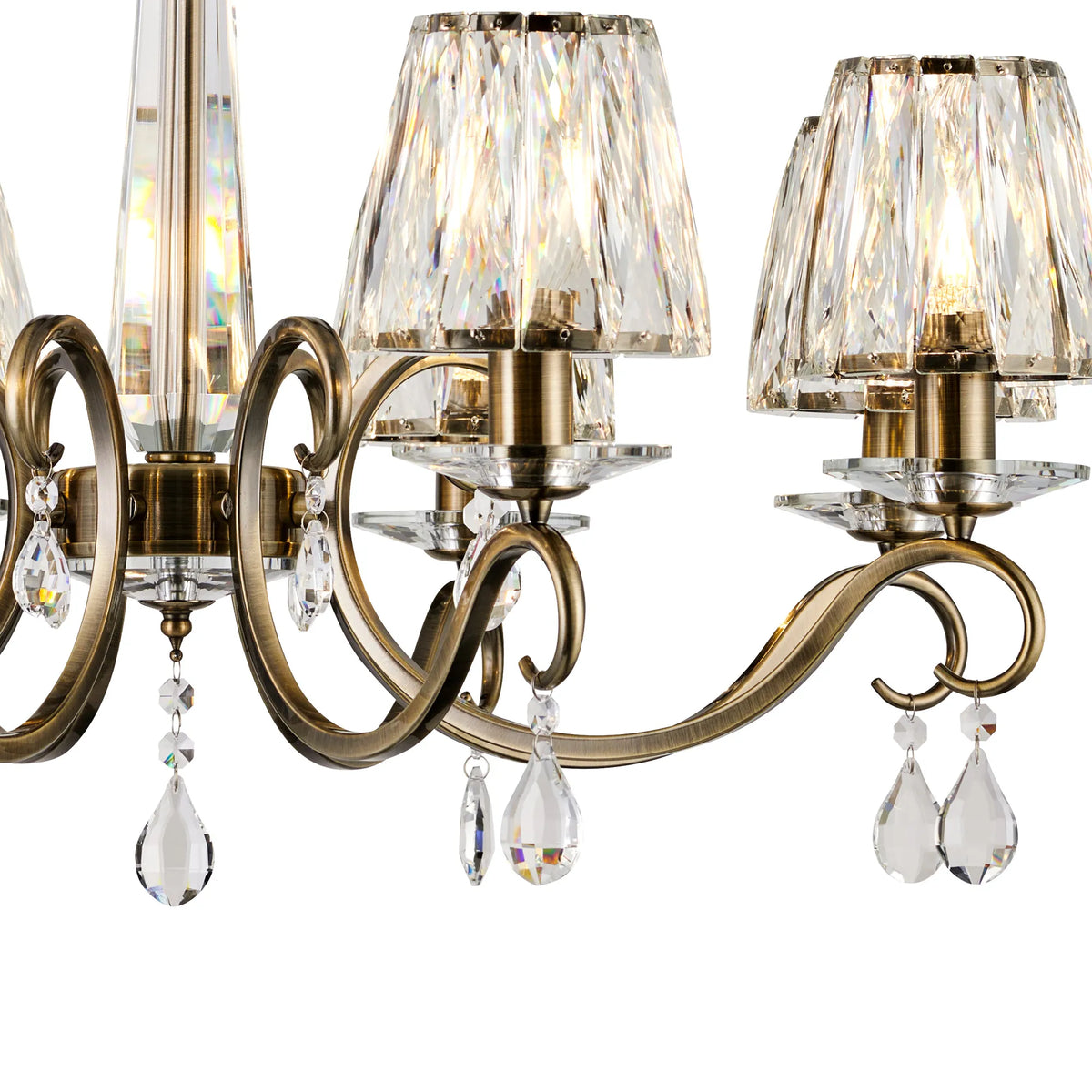 Gracey 4/6/8Lt Crystal Chandeliers- Various Finishes w Crystal Shades