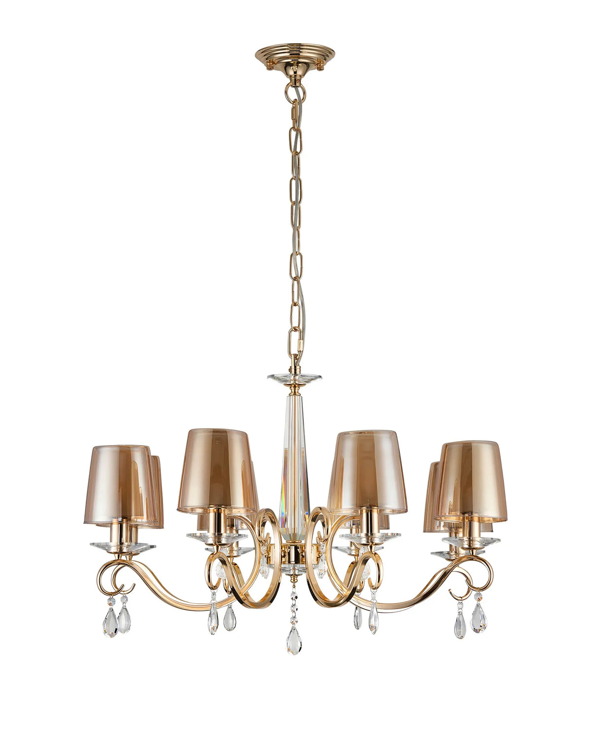 Gracey 4/6/8Lt Chandelier- Various Finishes with Glass Shades