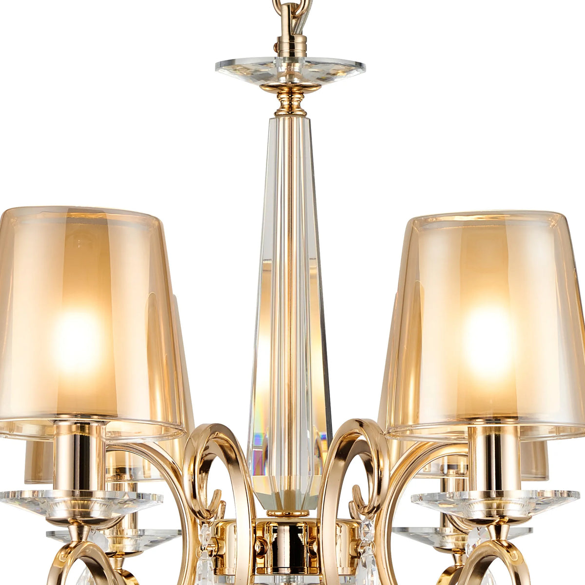 Gracey 4/6/8Lt Chandelier- Various Finishes with Glass Shades