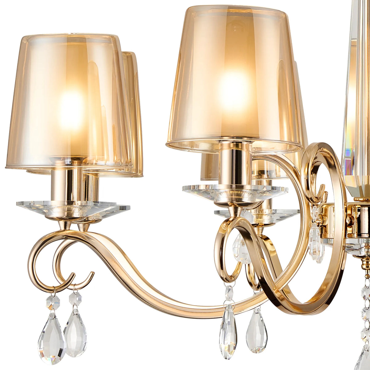 Gracey 4/6/8Lt Chandelier- Various Finishes with Glass Shades