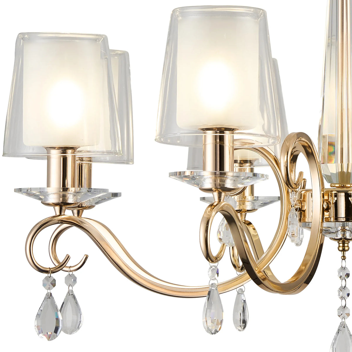 Gracey 4/6/8Lt Chandelier- Various Finishes with Glass Shades