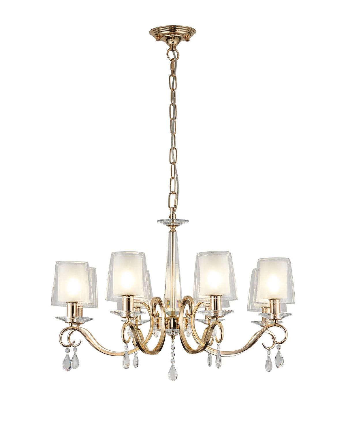 Gracey 4/6/8Lt Chandelier- Various Finishes with Glass Shades
